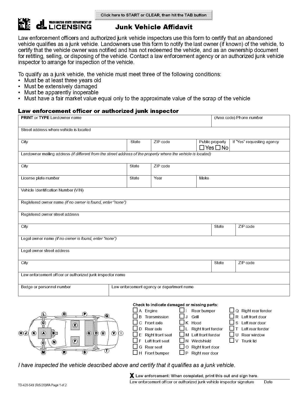 affidavit to sell car