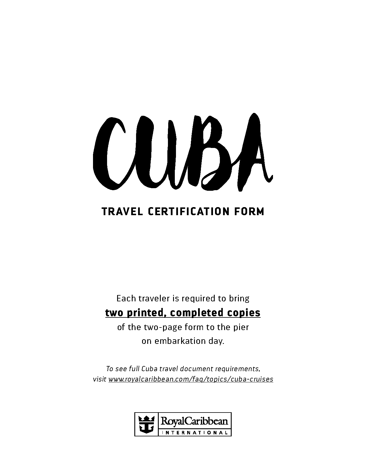 documents needed for cruise to cuba