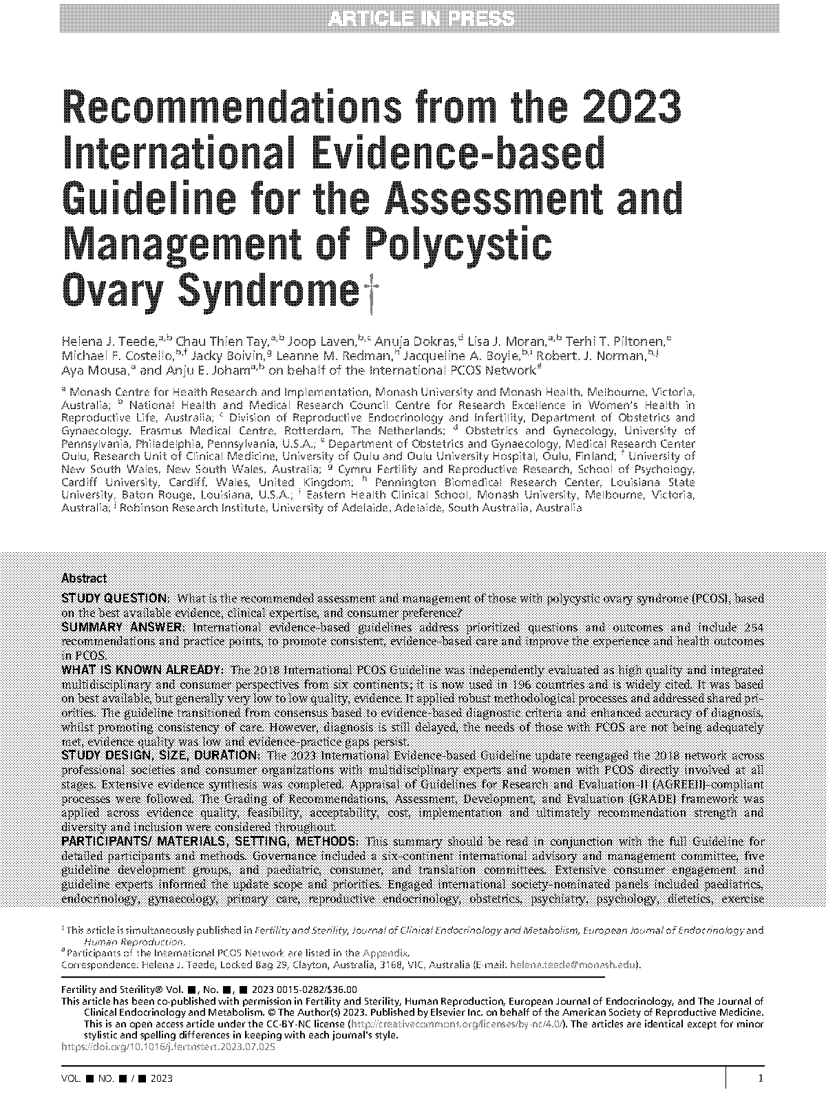 medical assessment forms for pcos