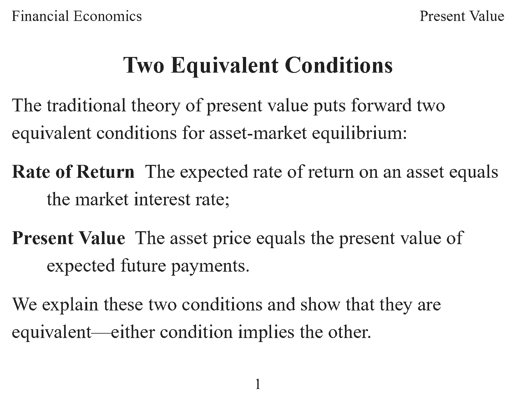 present value of a bond