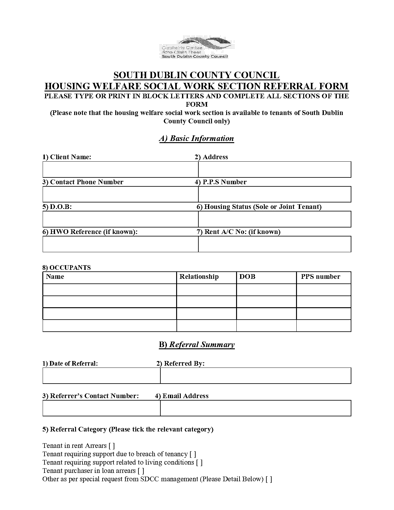 south dublin county council housing application