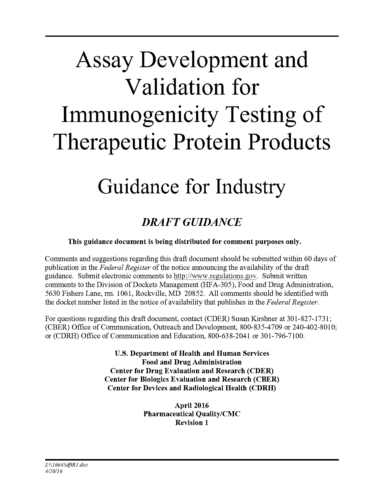 fda guidance on assay development for immunogenicity testing