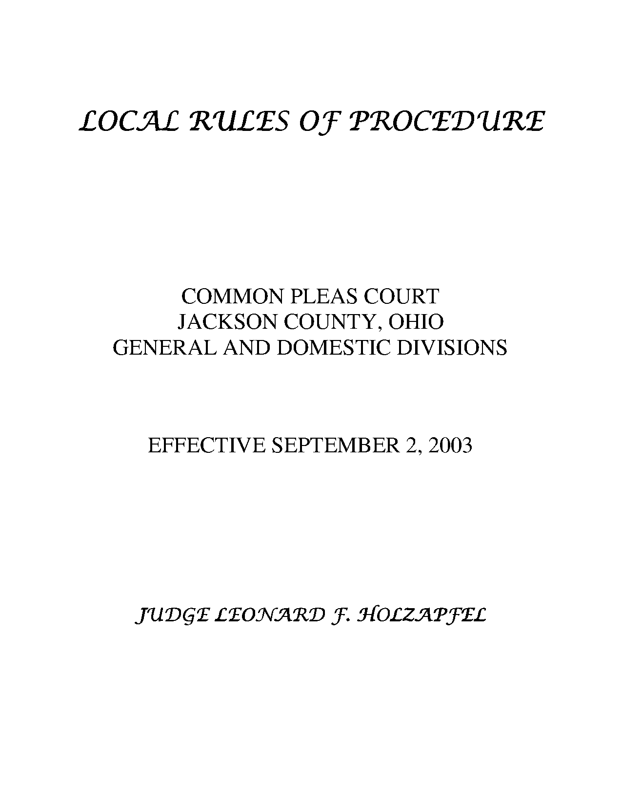 jackson county local rules summary judgment