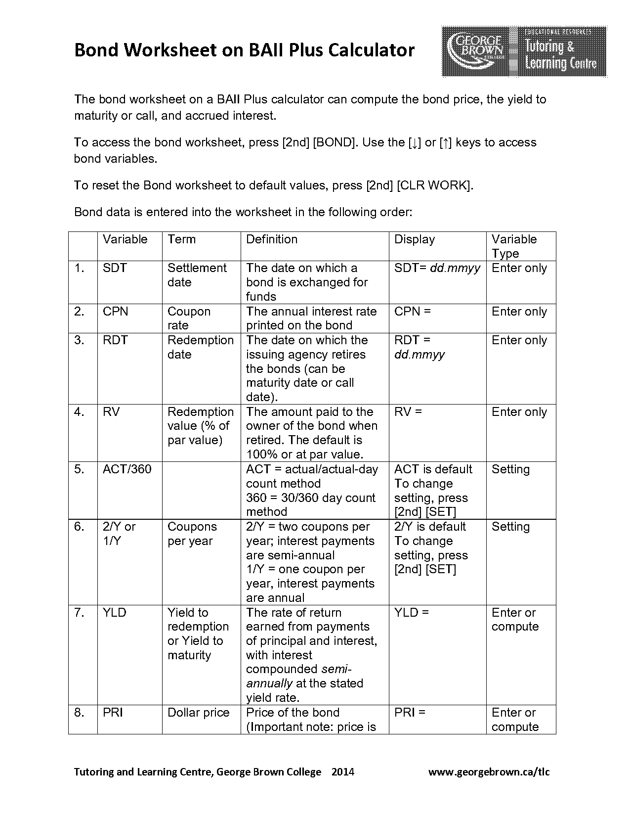 ba ii plus present value of bond