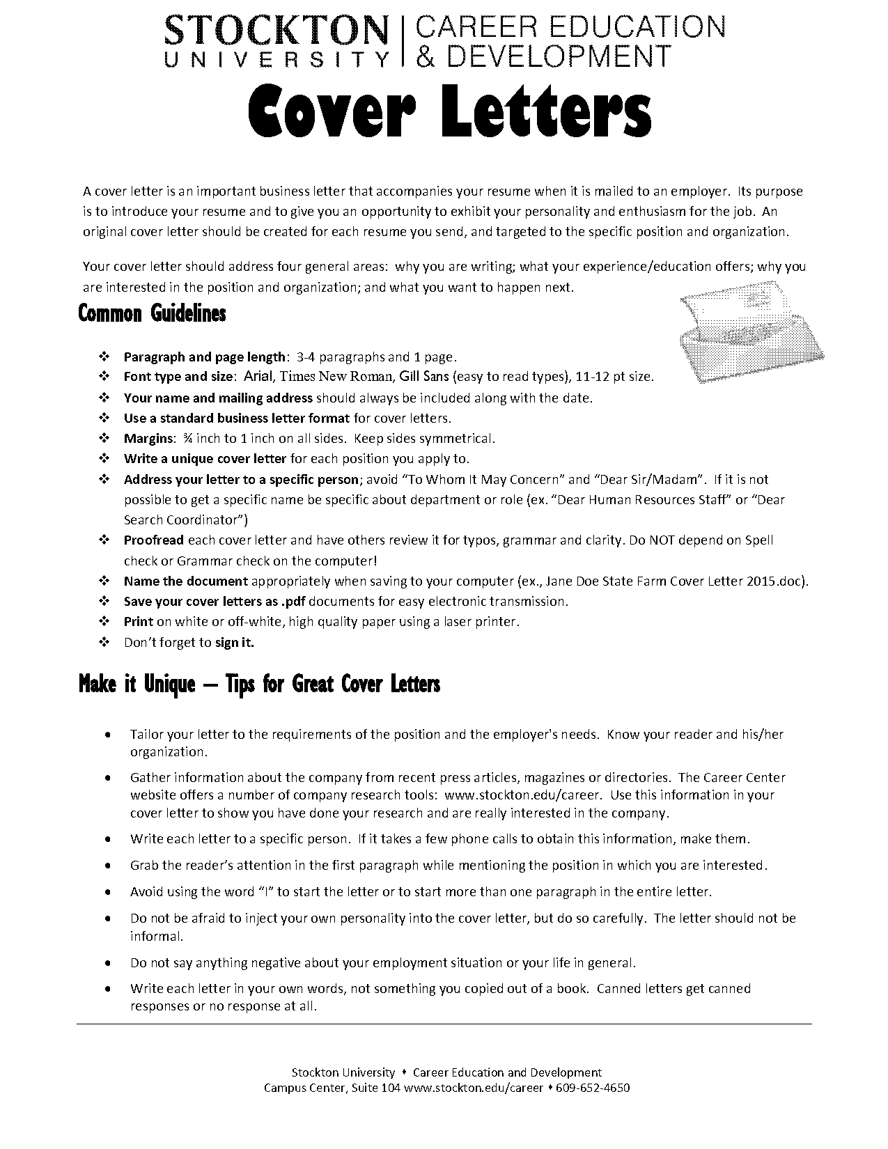 cover letter modified block format