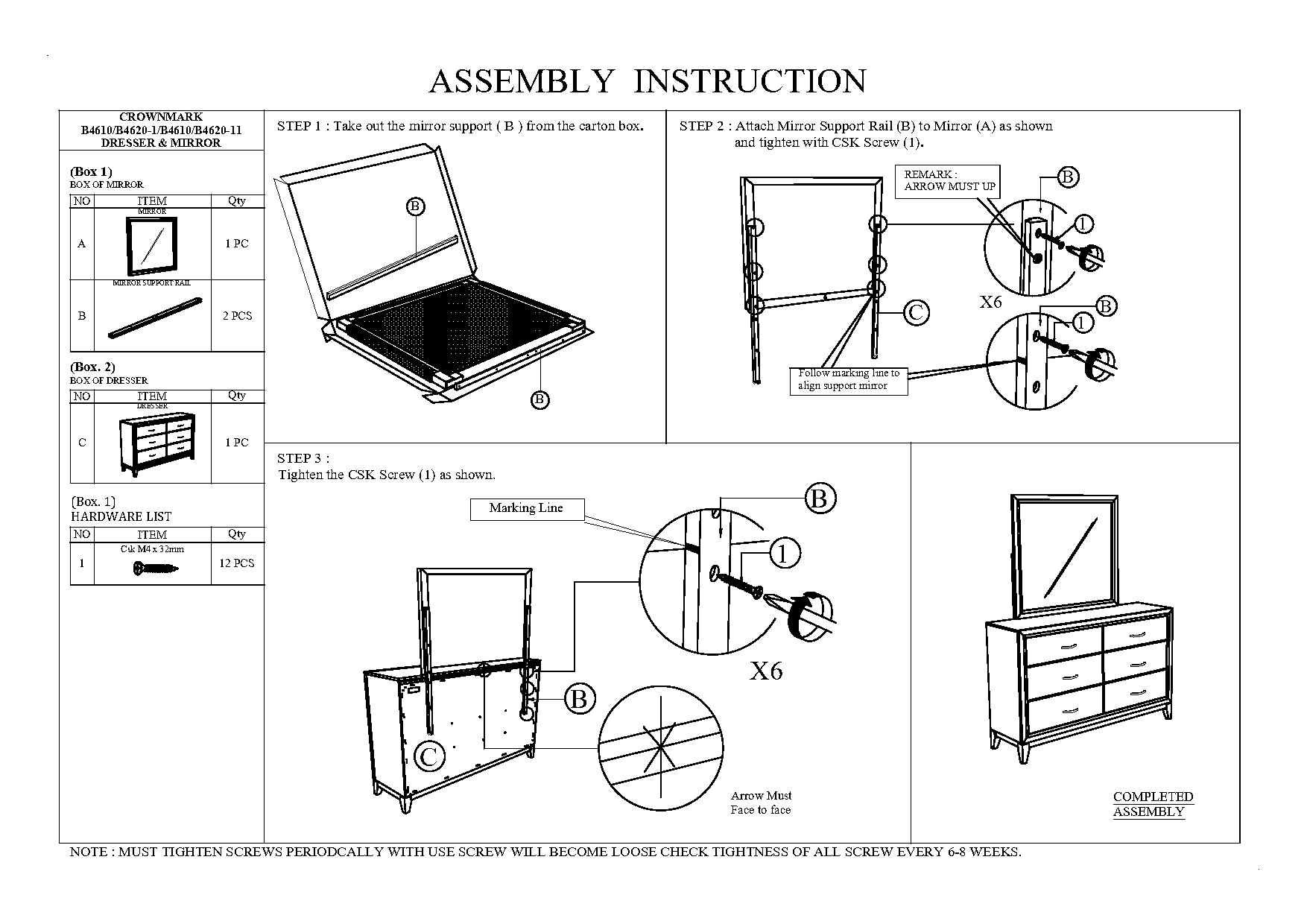 crown wardrobes fitting instructions