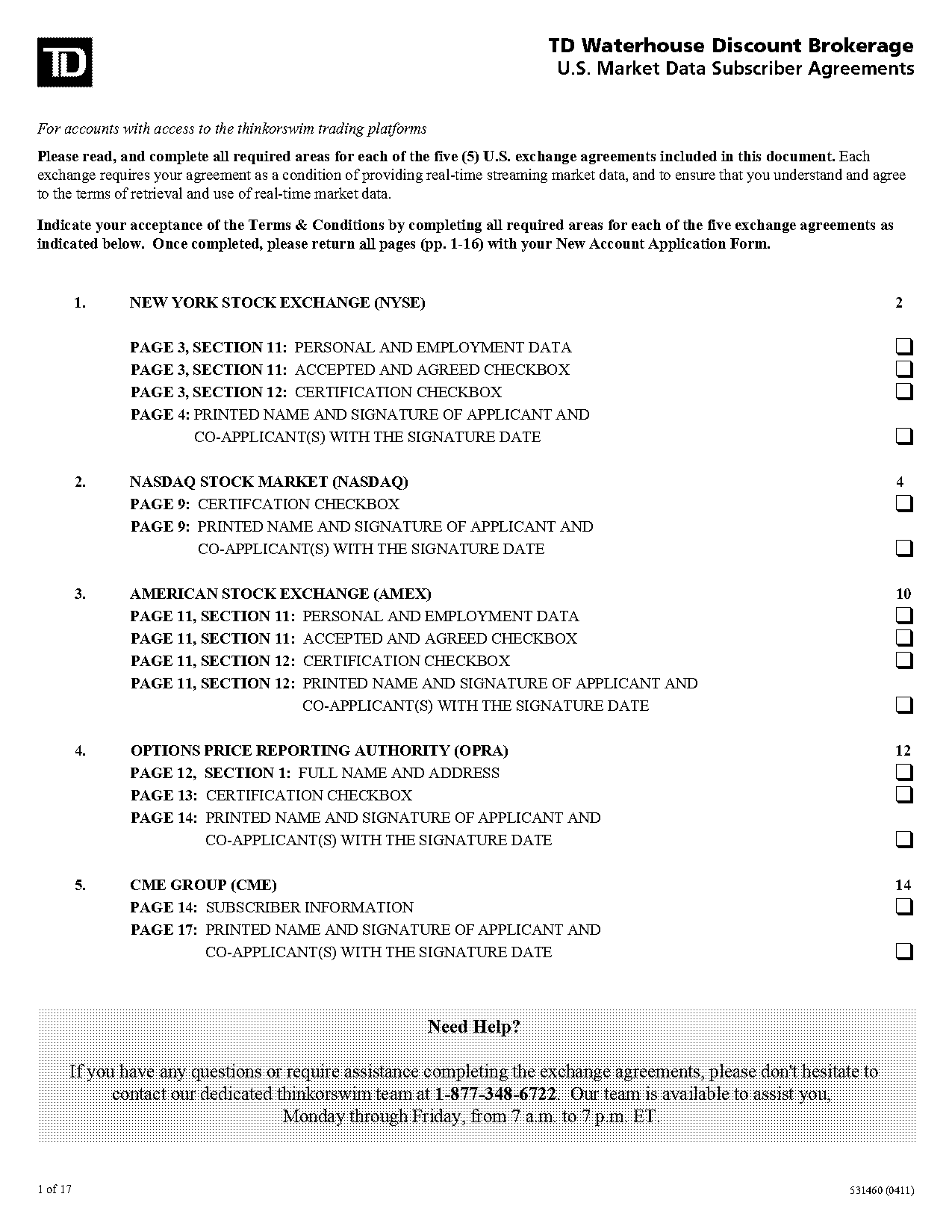 how to sign non professional agreement td ameritrade