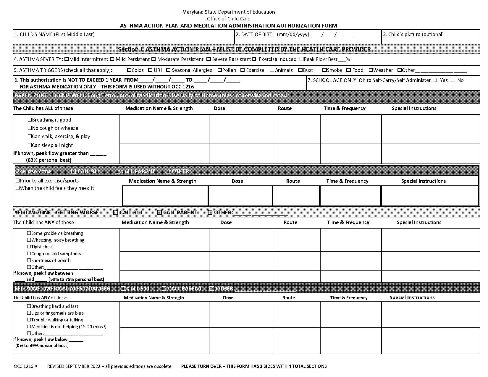 asthma action plan document