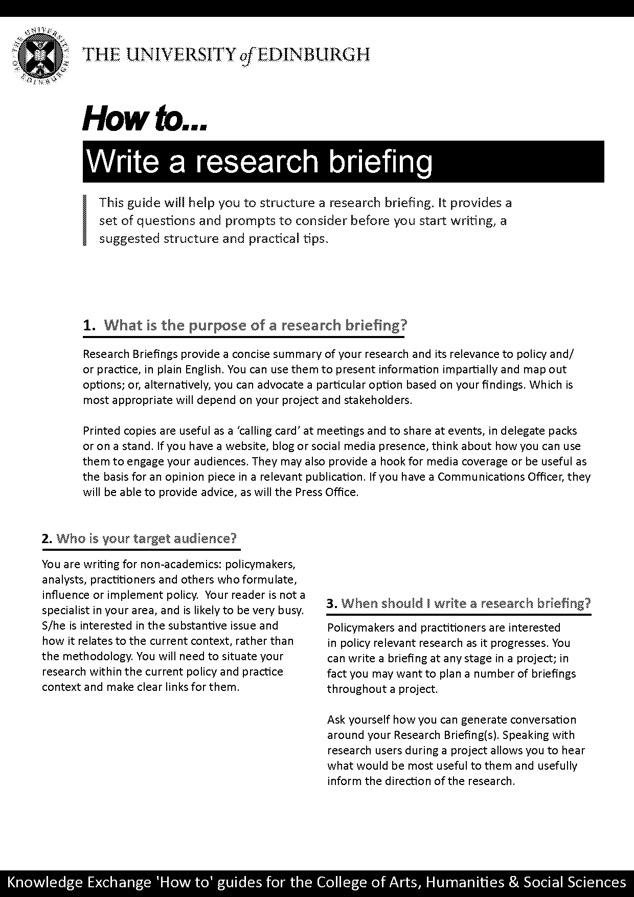 how to write a briefing note uk