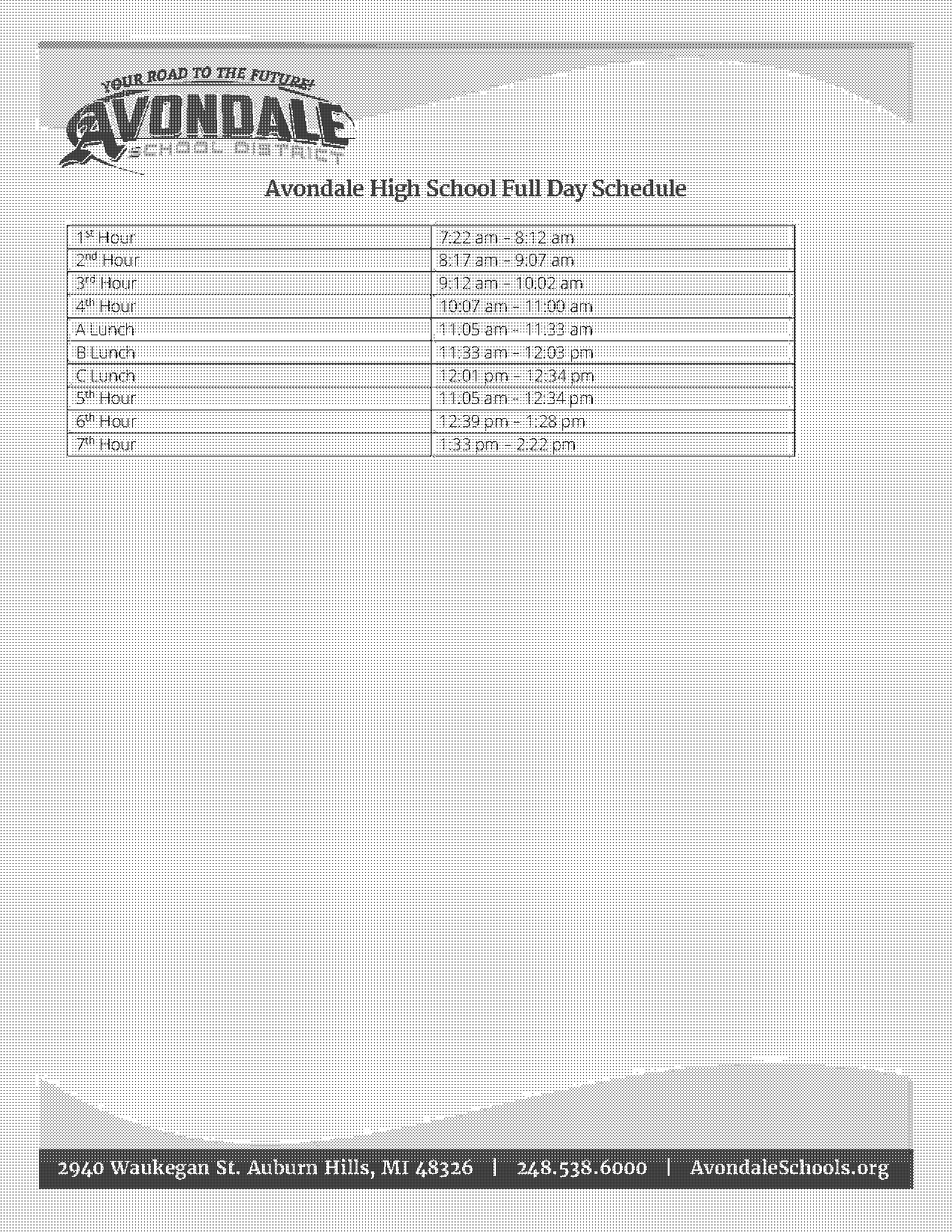 northville high school abc schedule