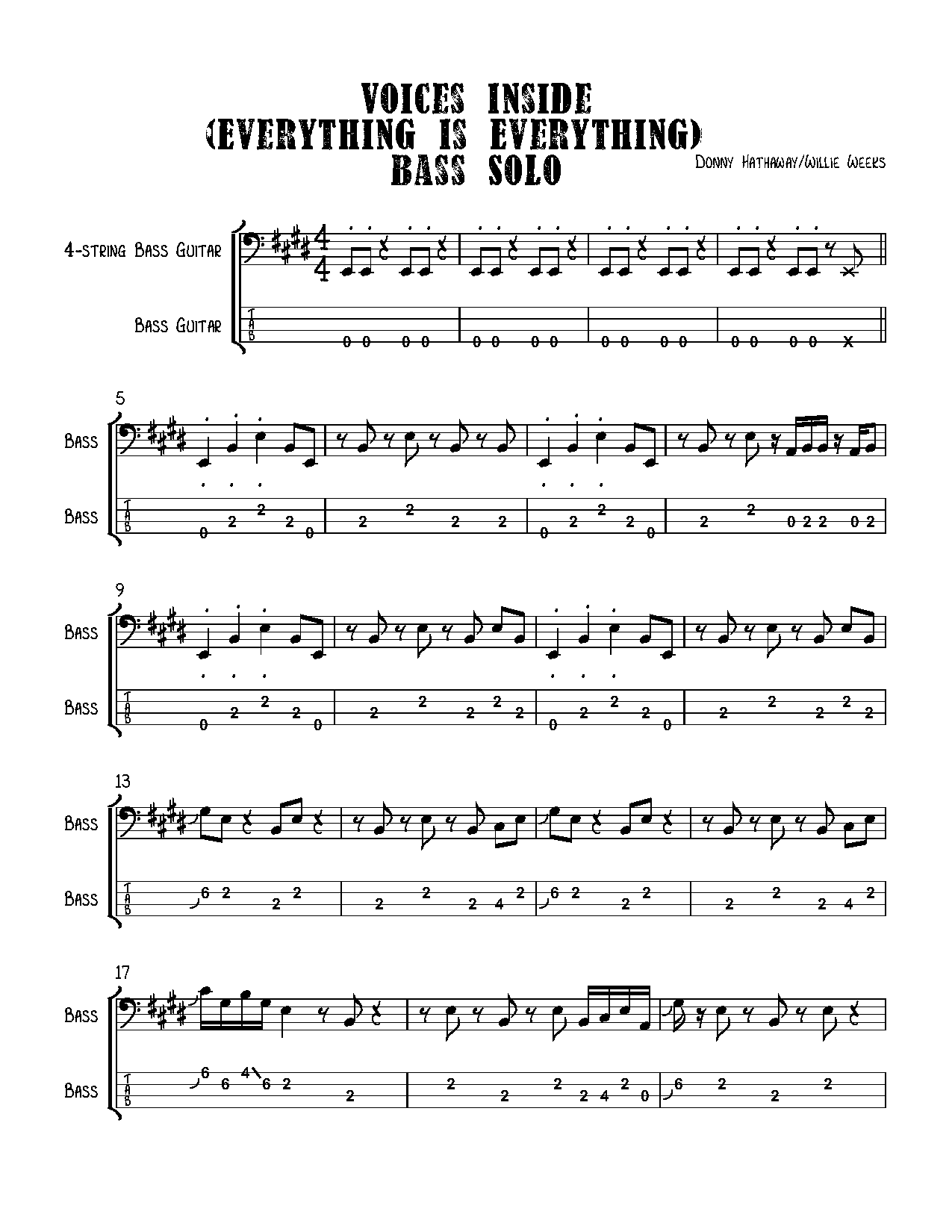 bass solo transcriptions pdf