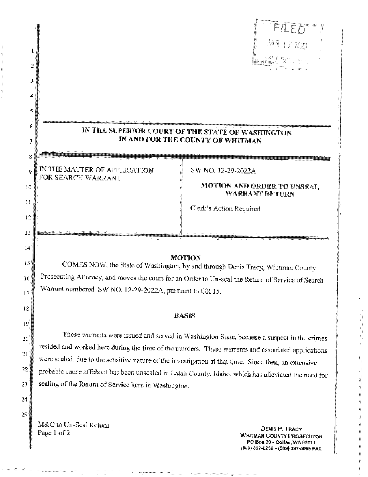 how to draft a warrant in wa state