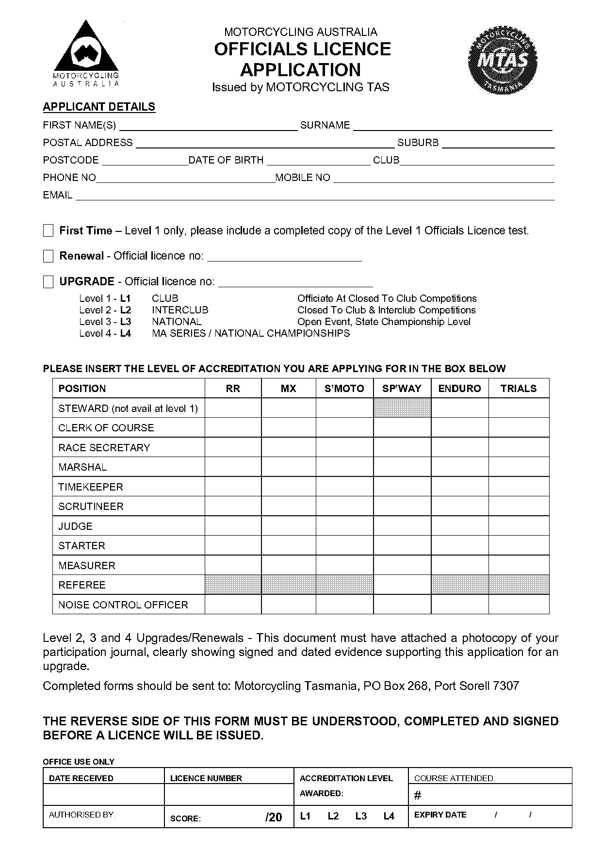 motorcycling australia licence renewal