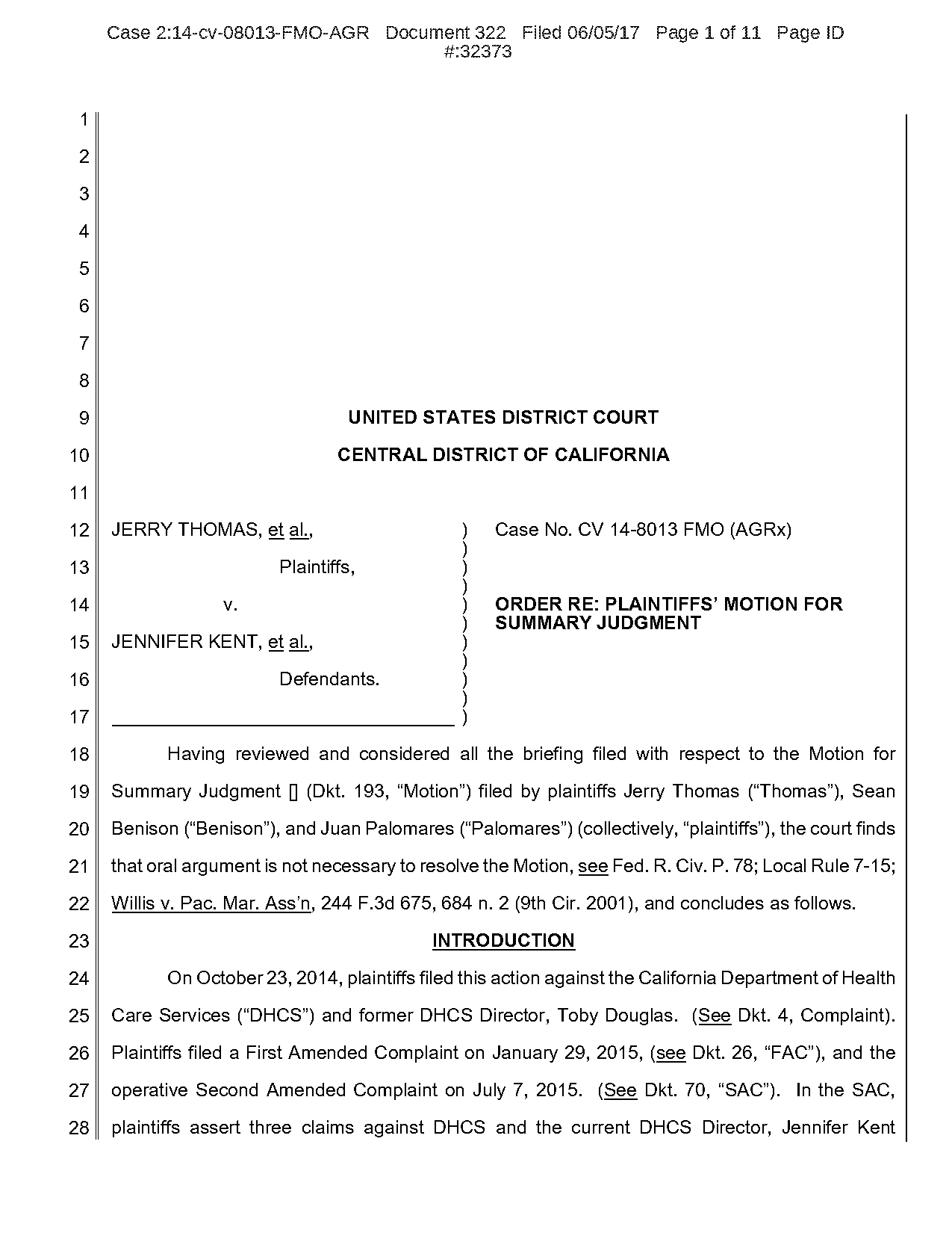 motion for summary judgement example