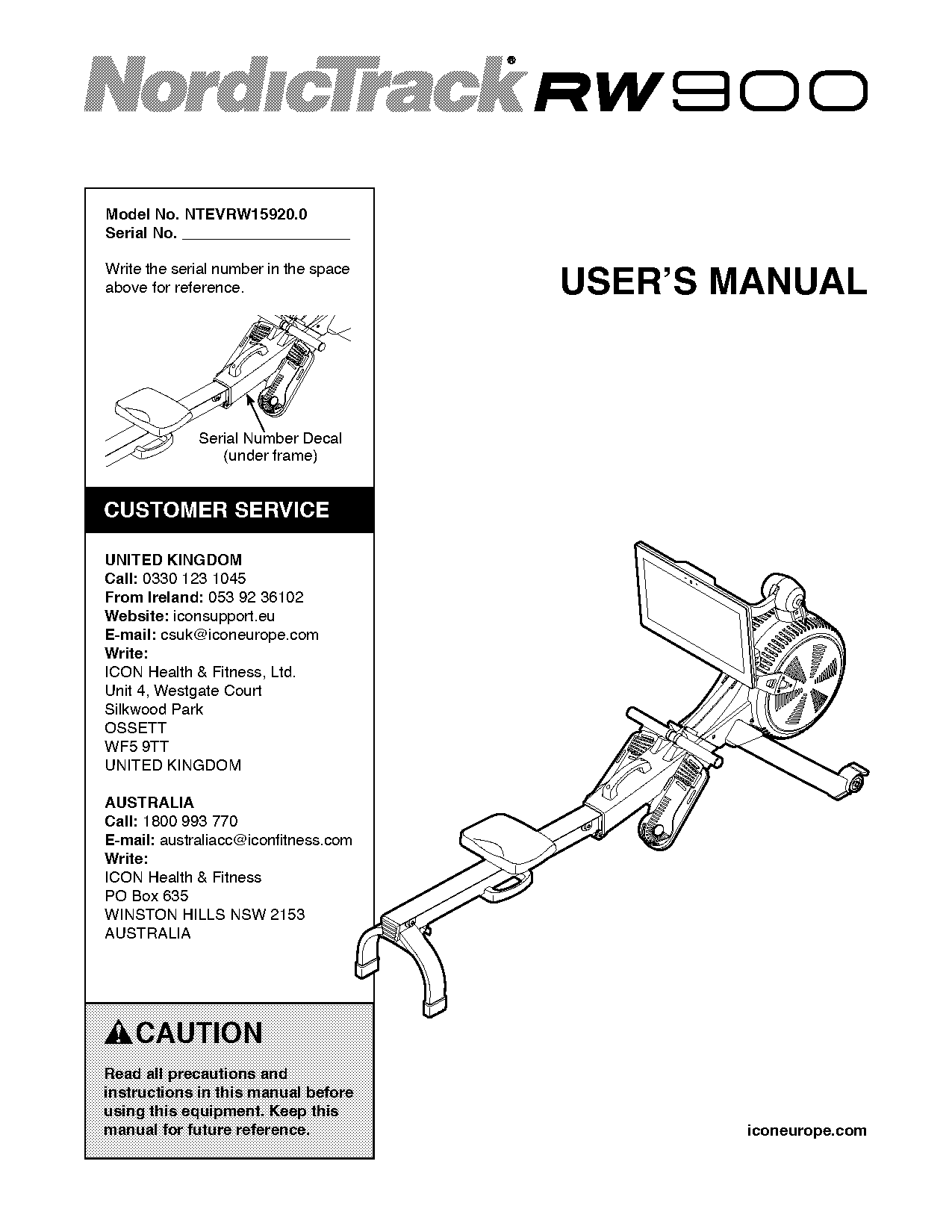 bodyworx rowing machine manual