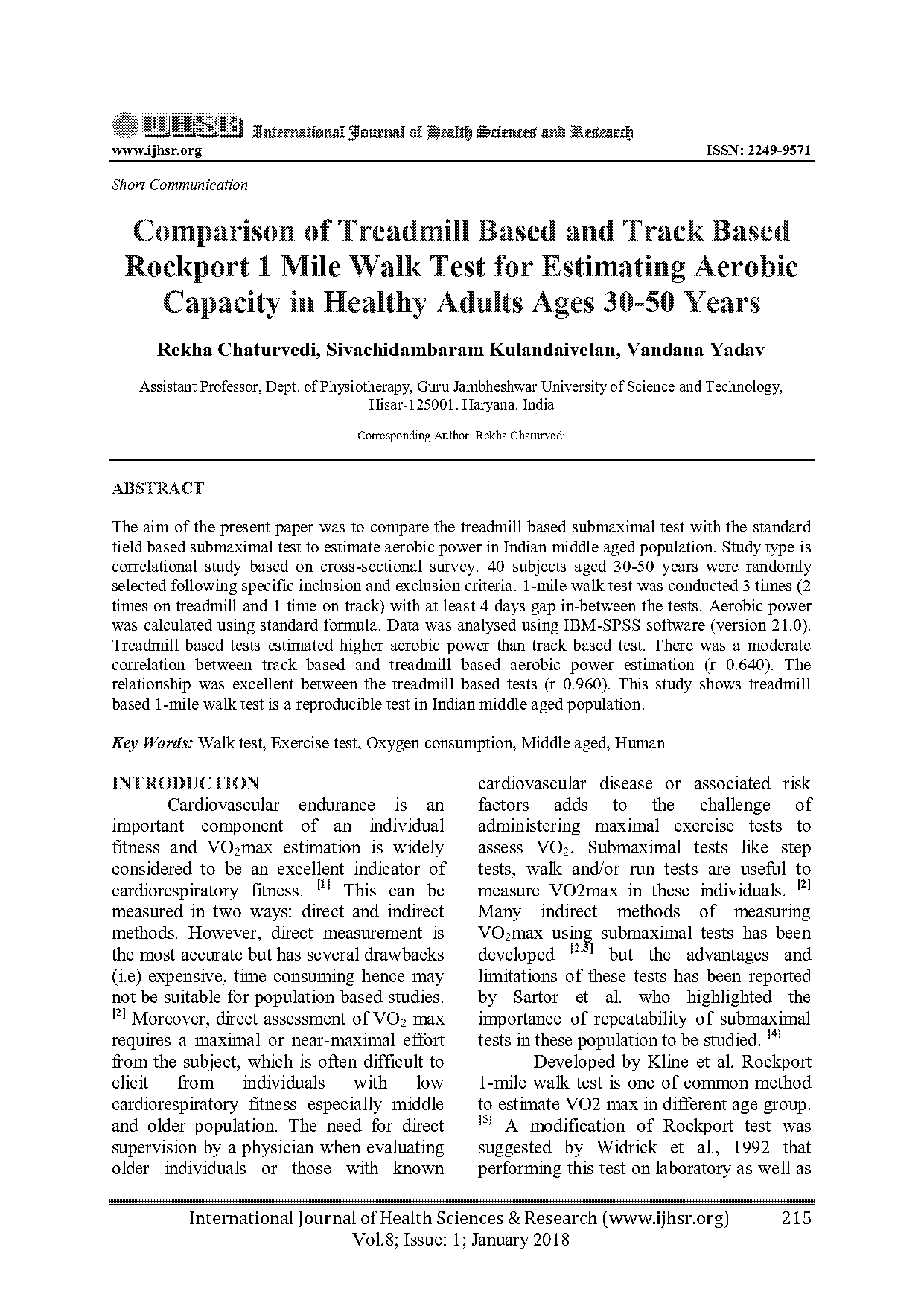 rockport walk test protocol acsm