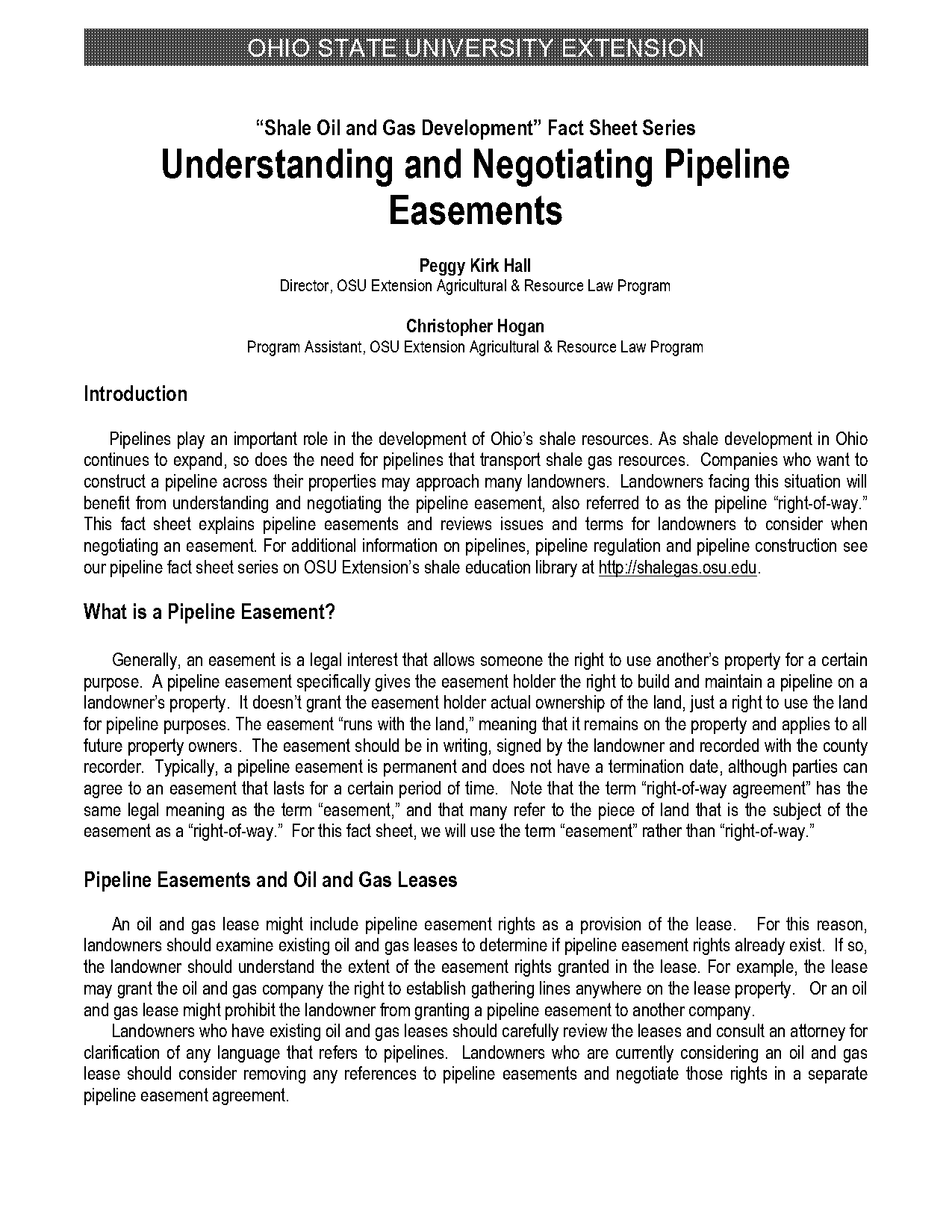 gas line easement restrictions