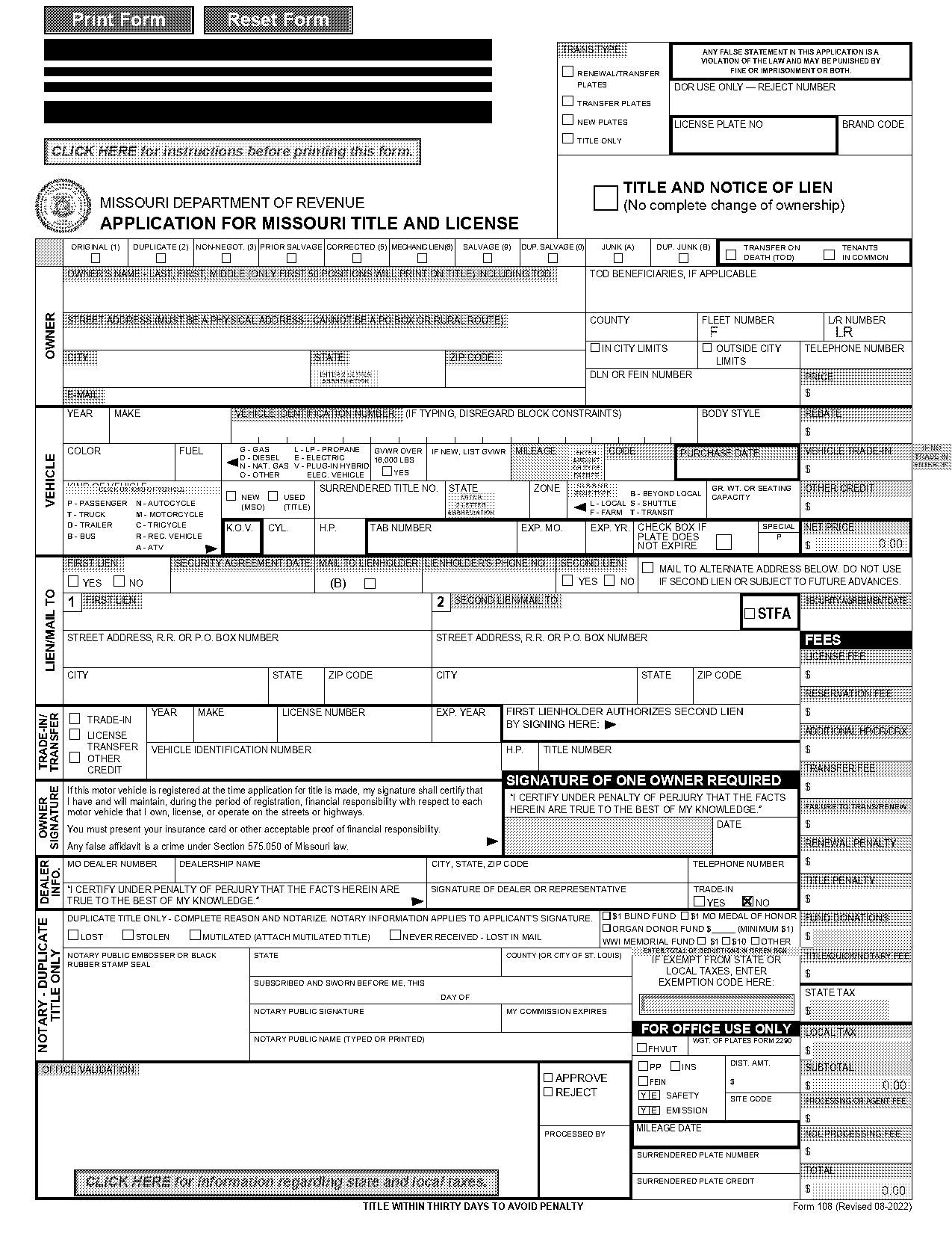 mo dept revenue personal property tax