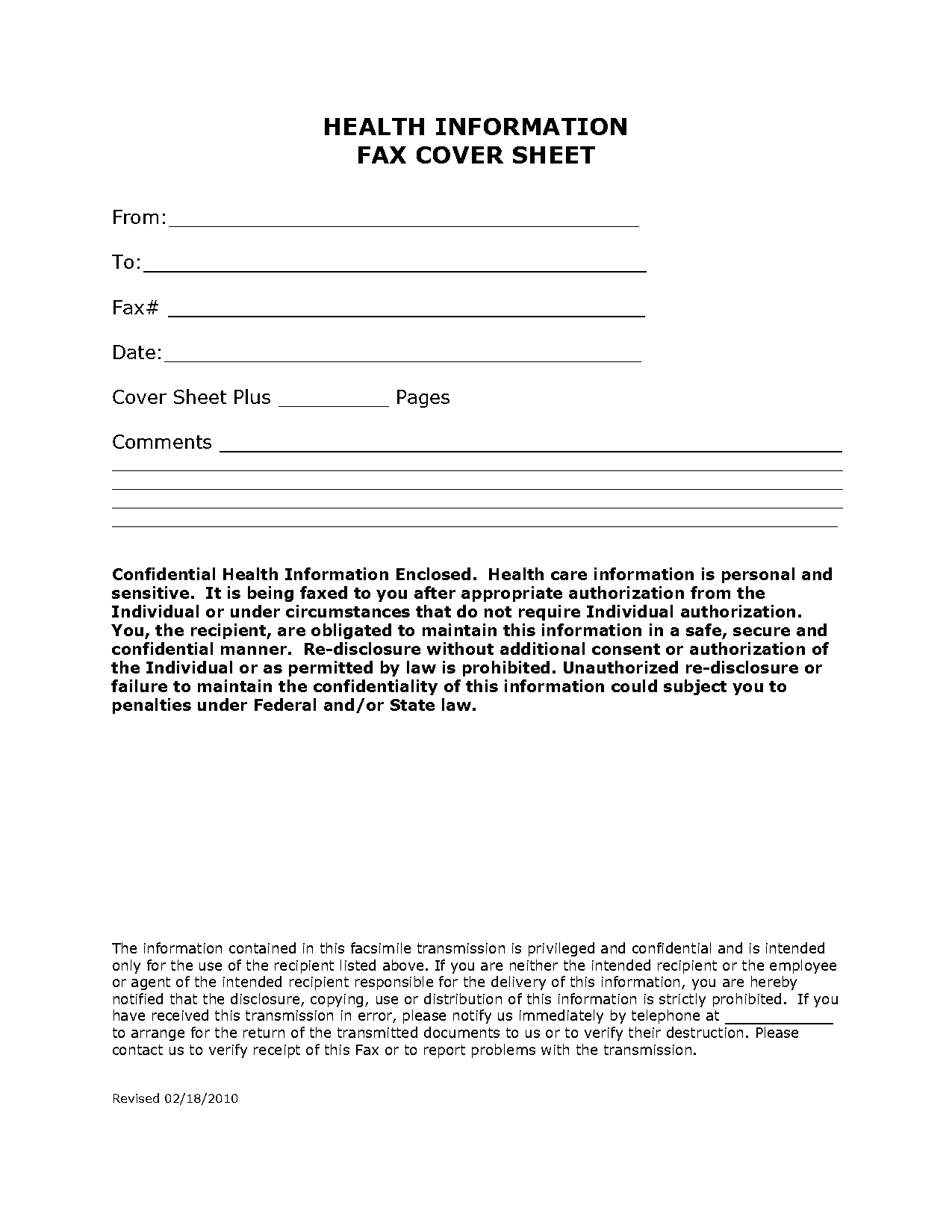 sample hipaa confidentiality statement for faxes