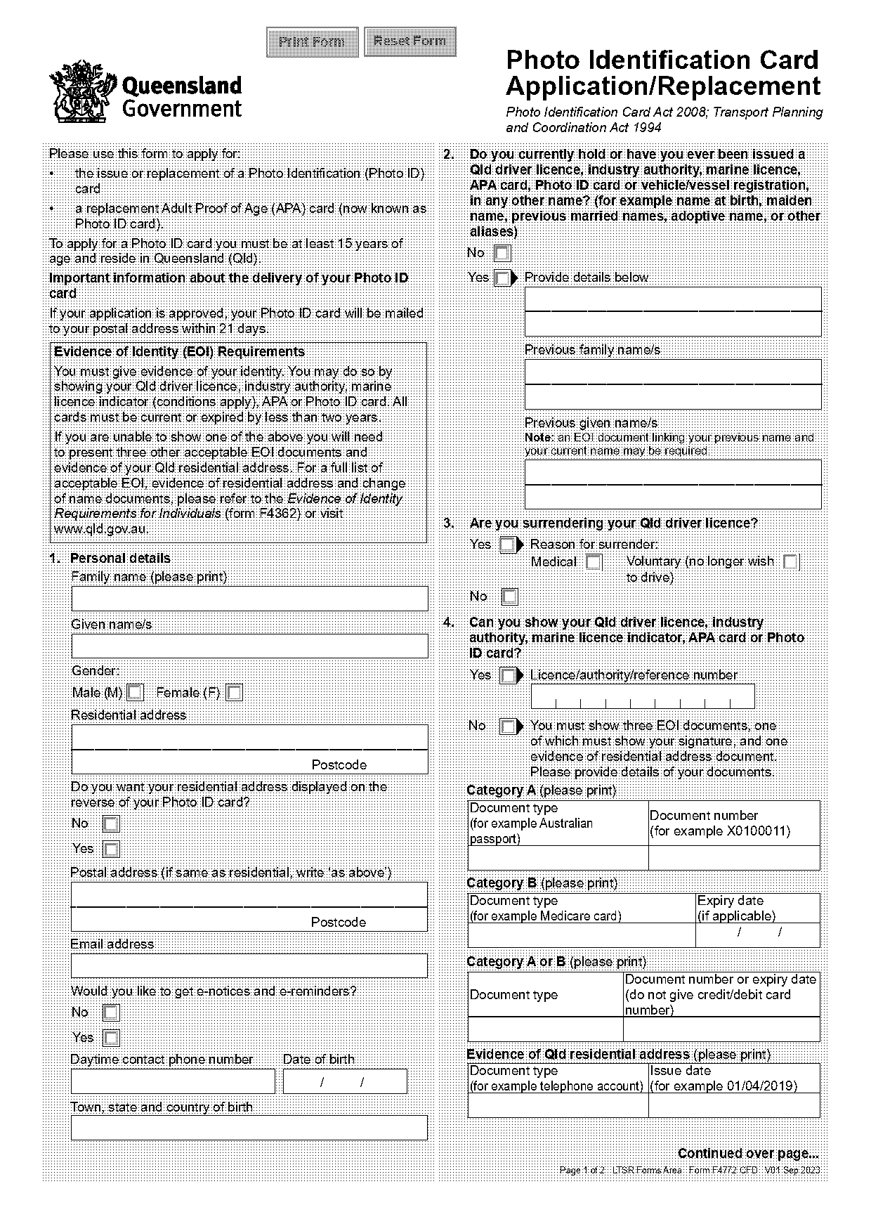 rta photo id application form