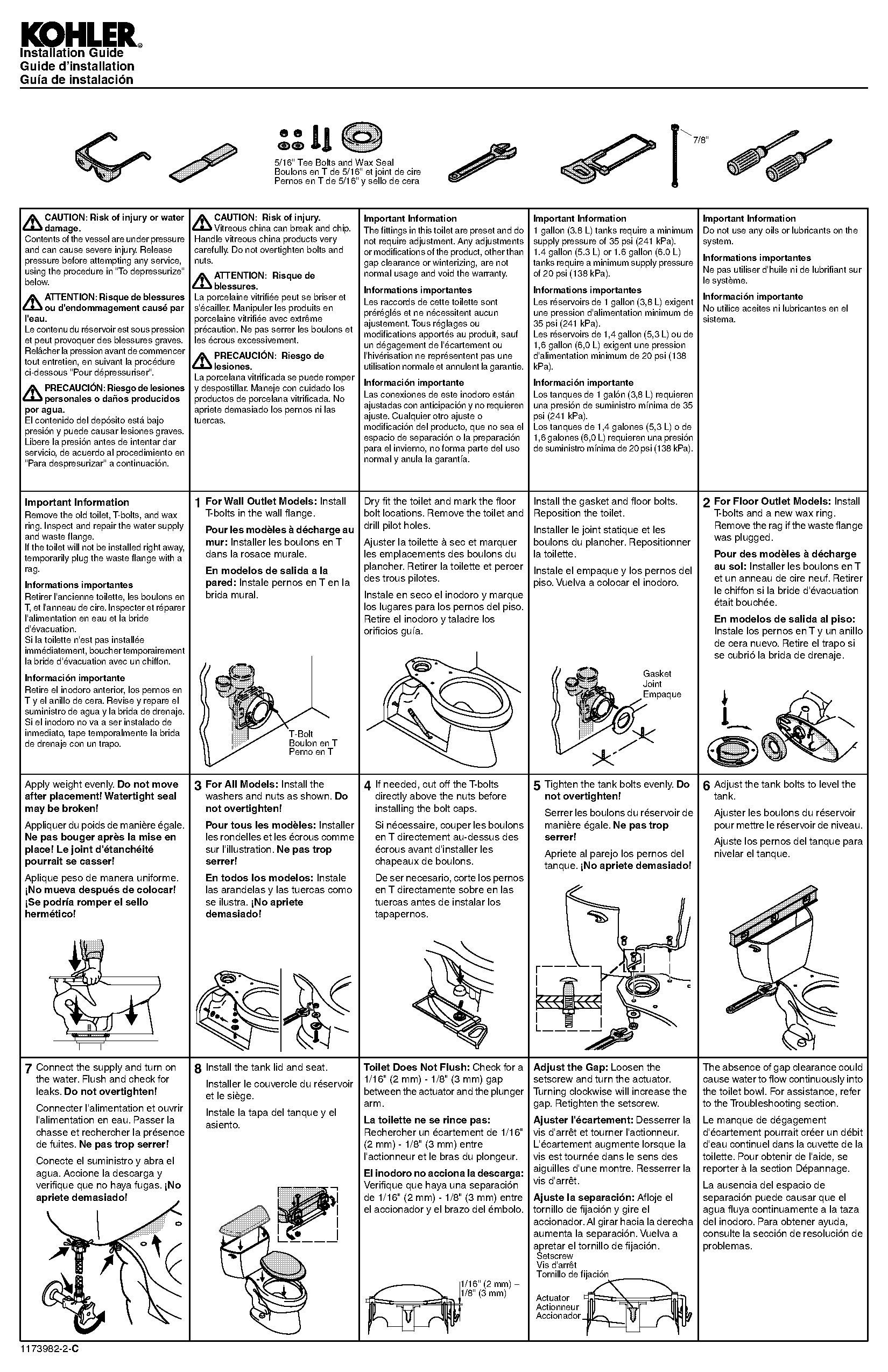 kohler toilet handle installation guide