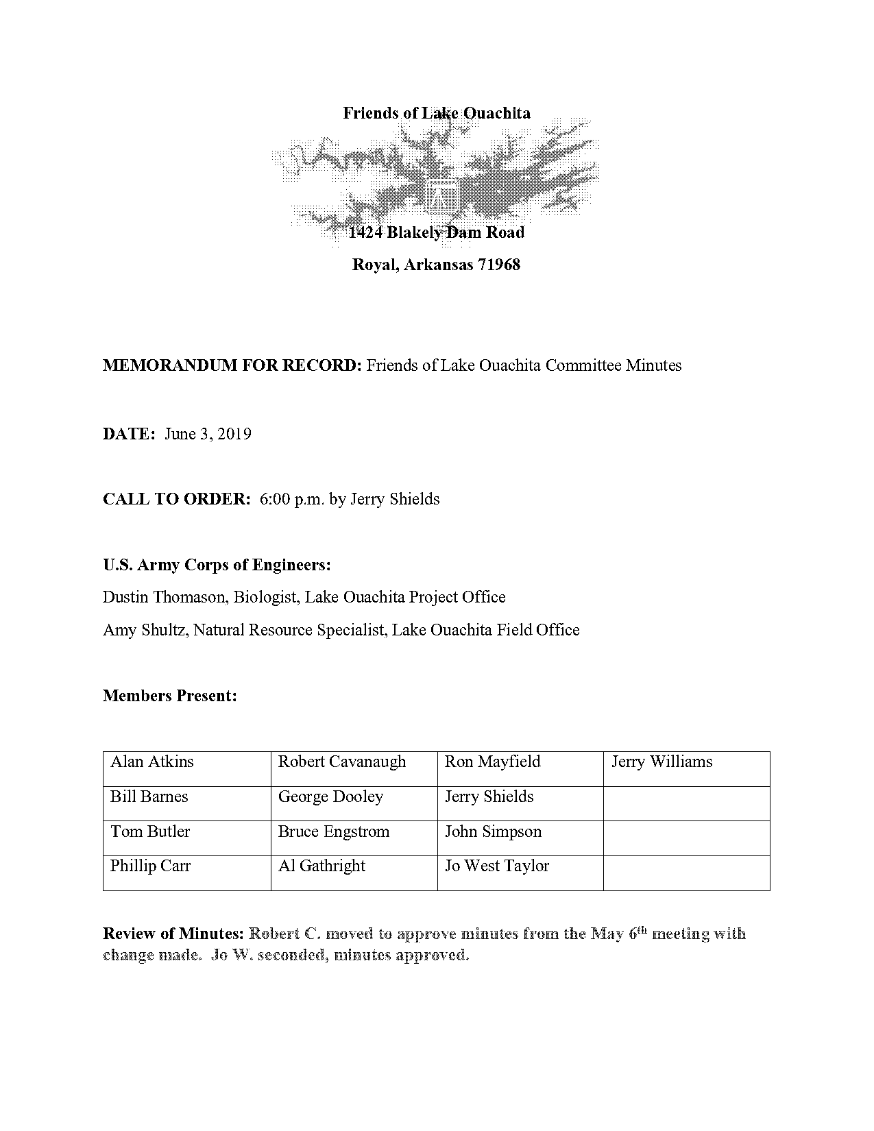 rest lake dam memorandum