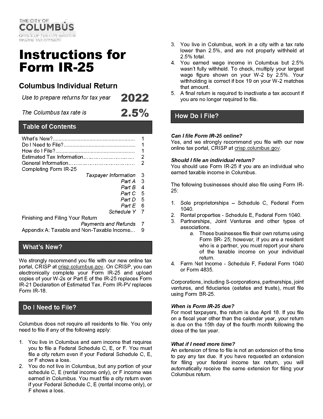 ohio nonresident tax return instructions