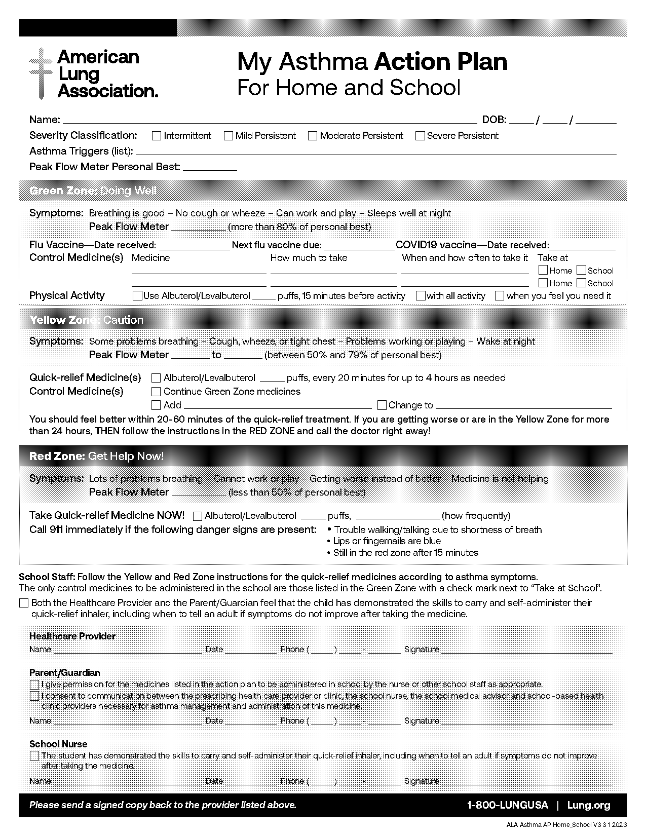 asthma action plan document