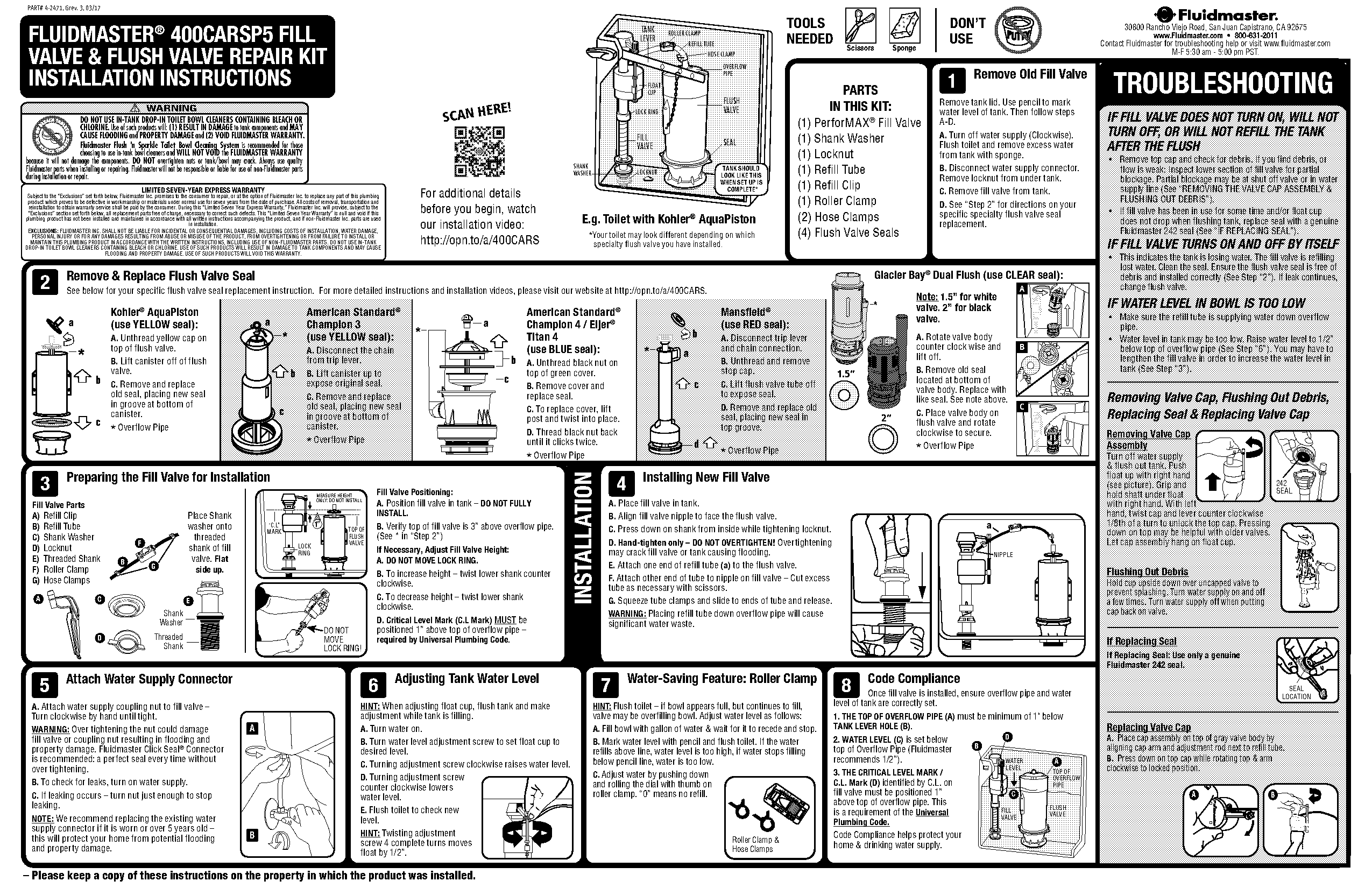 performax toilet fill valve instructions