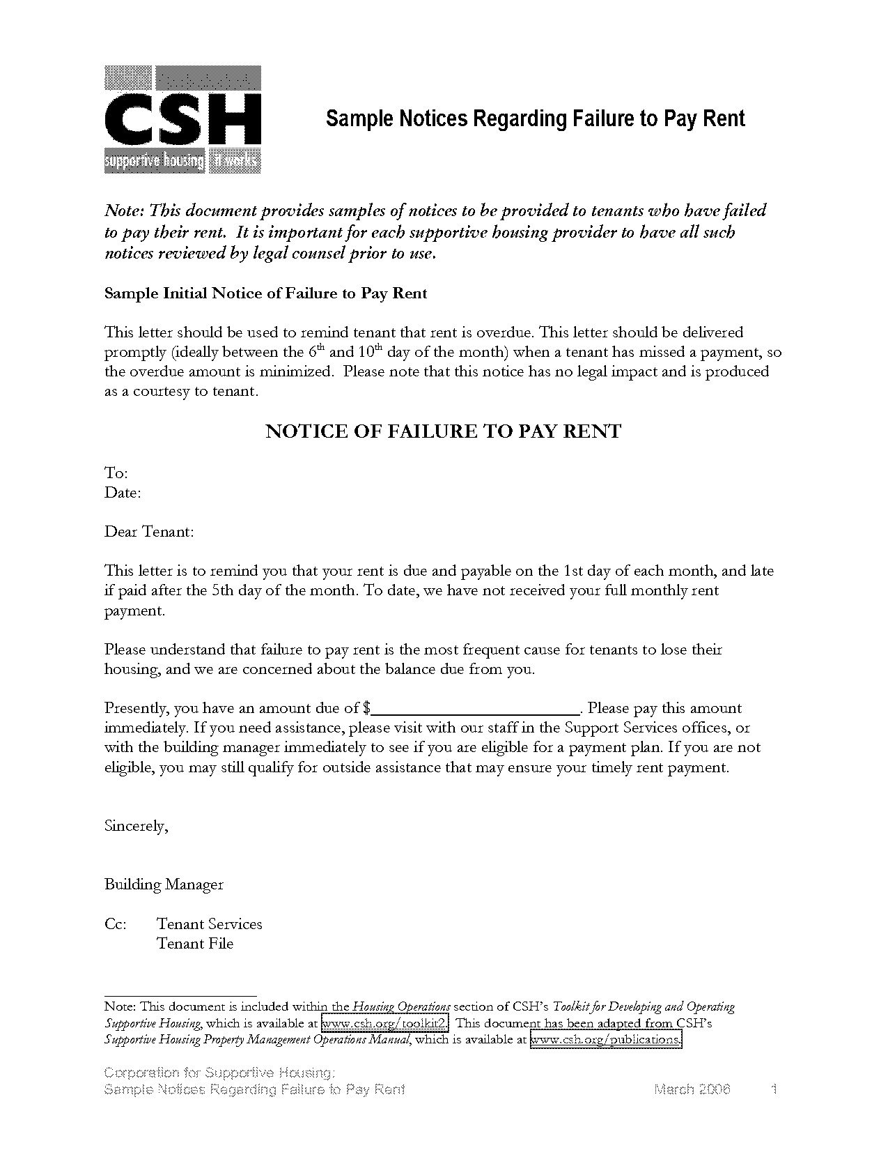 notice of late rent letter