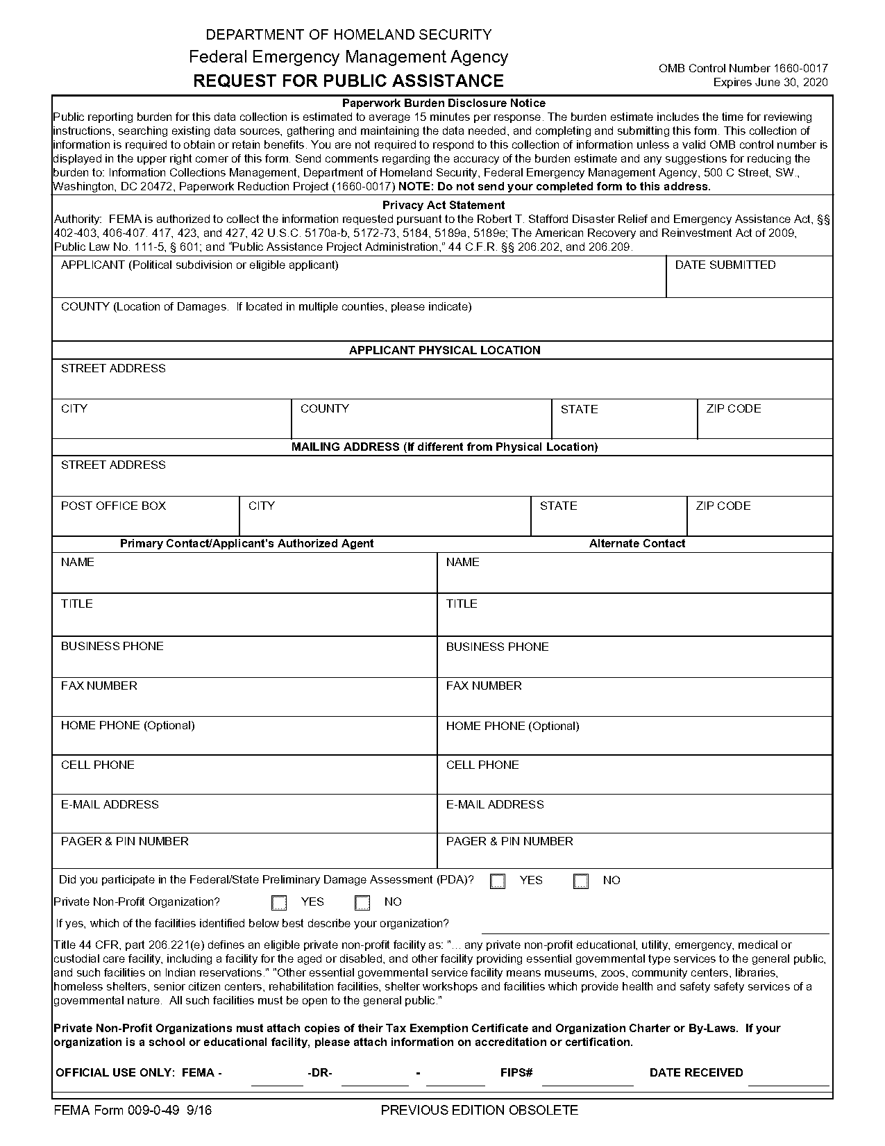 fema disaster relief forms