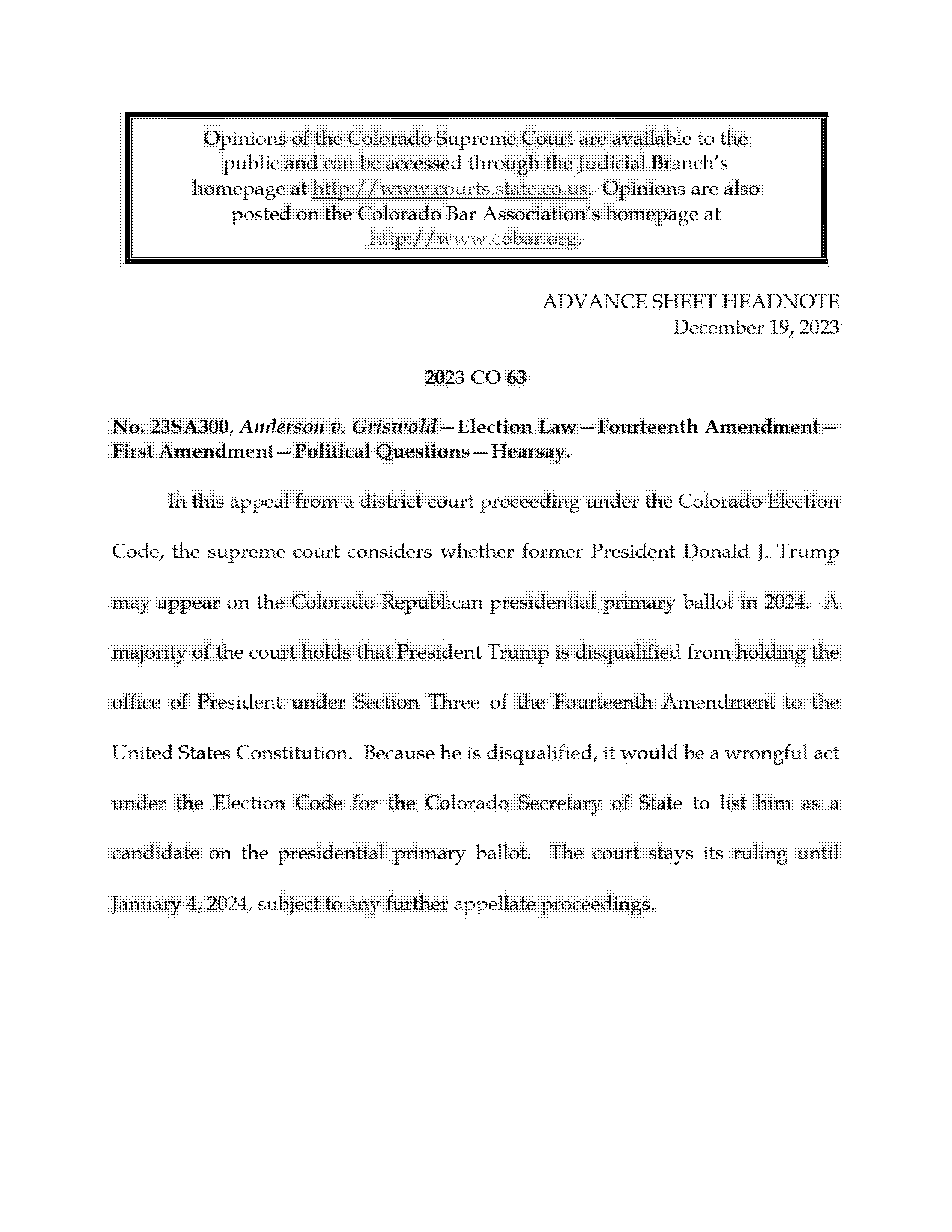 position statement us supreme court decision