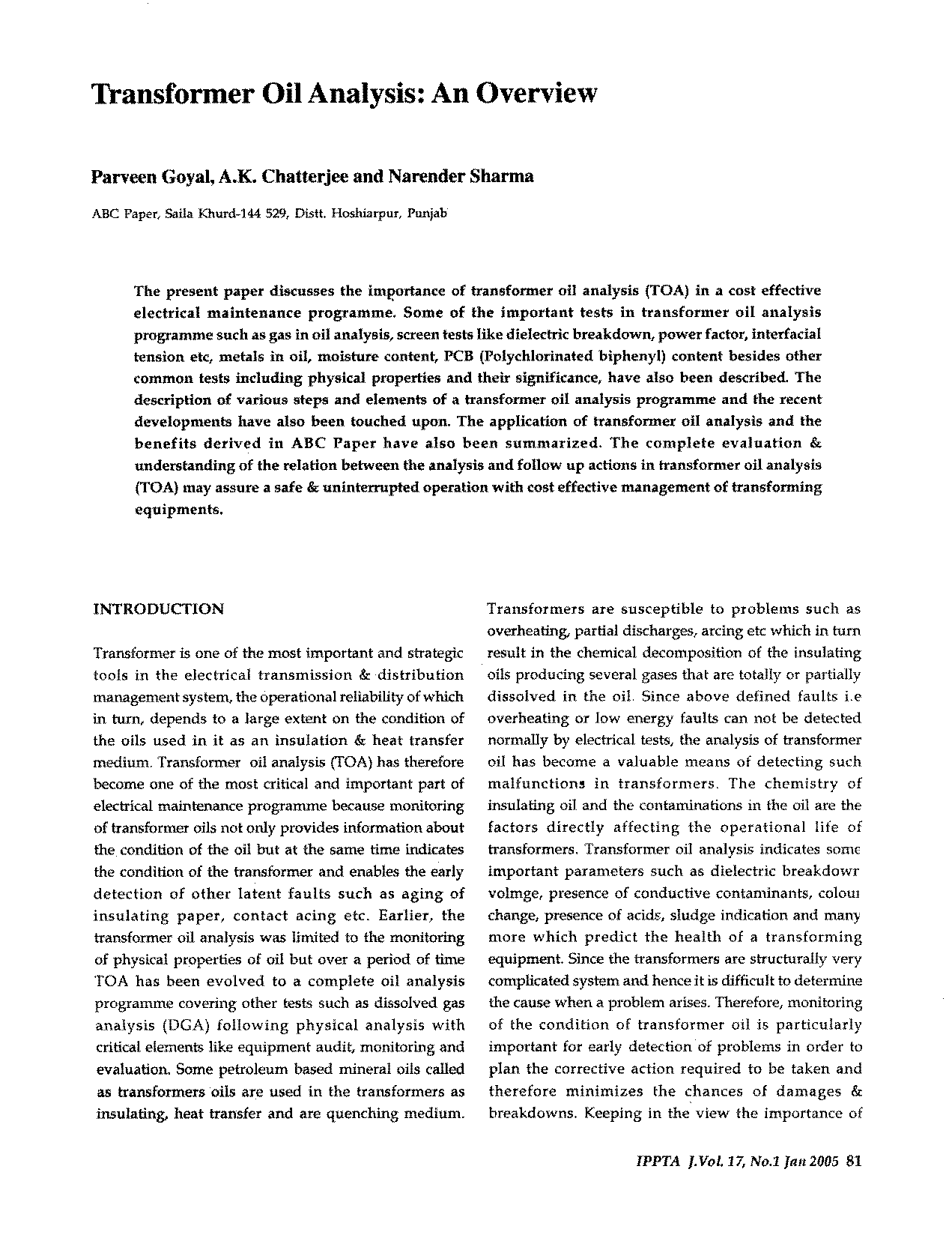 acidity test of transformer oil pdf