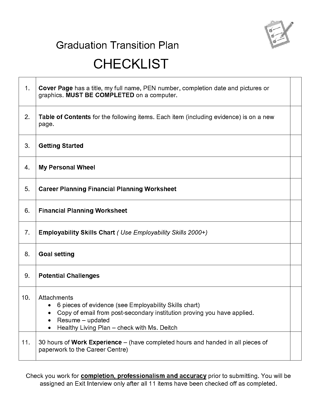 employability skills worksheet checklist