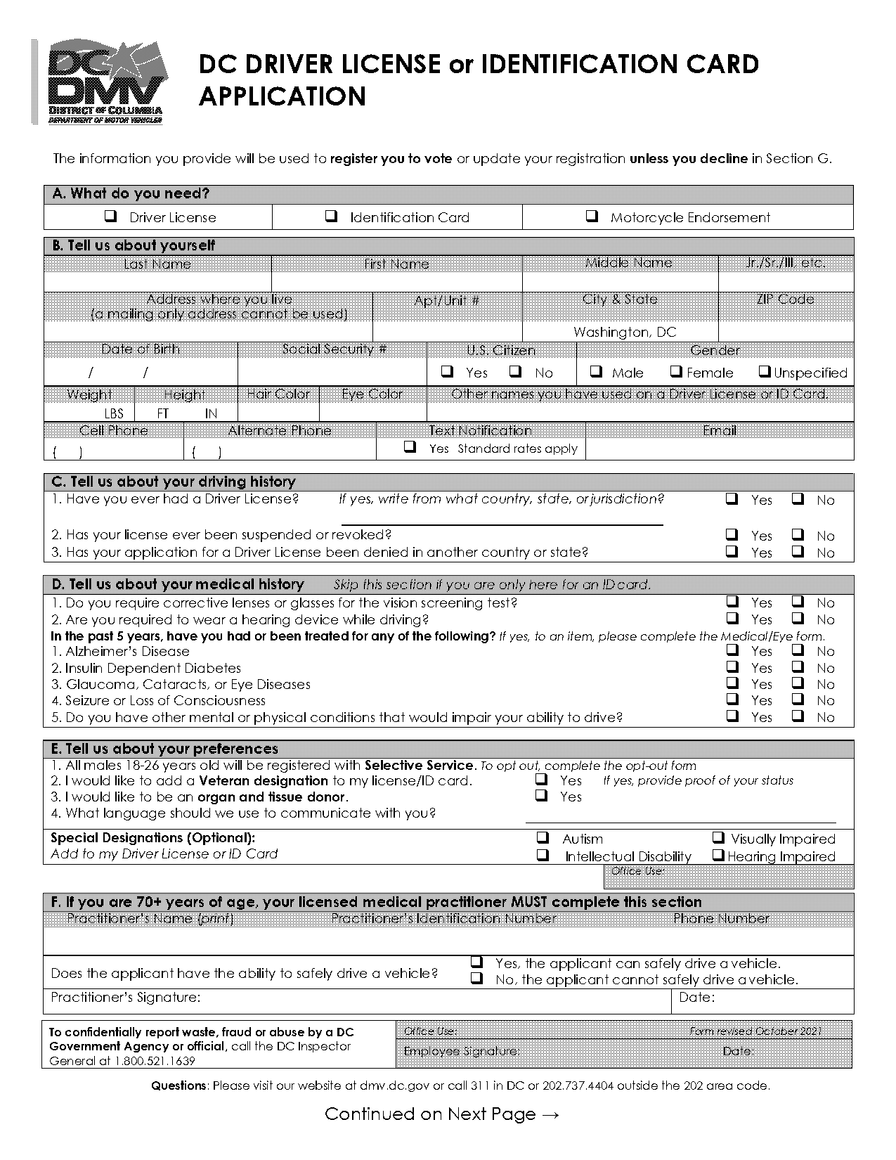 how to renew registration dc