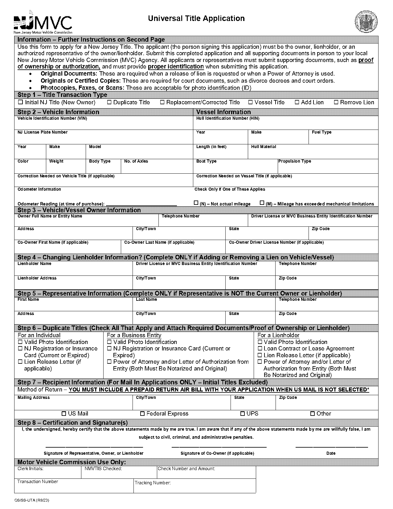 nj dmv trailer registration form