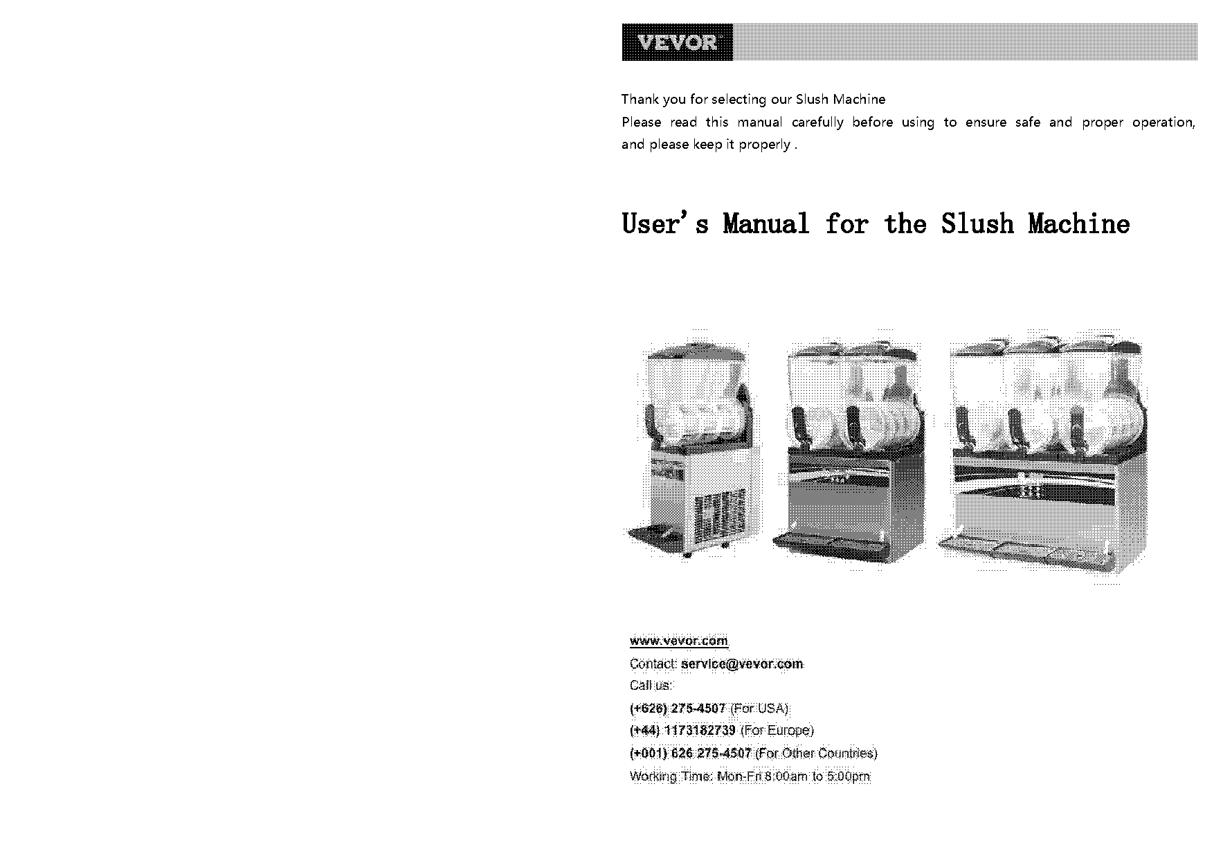 frozen drink machine manual