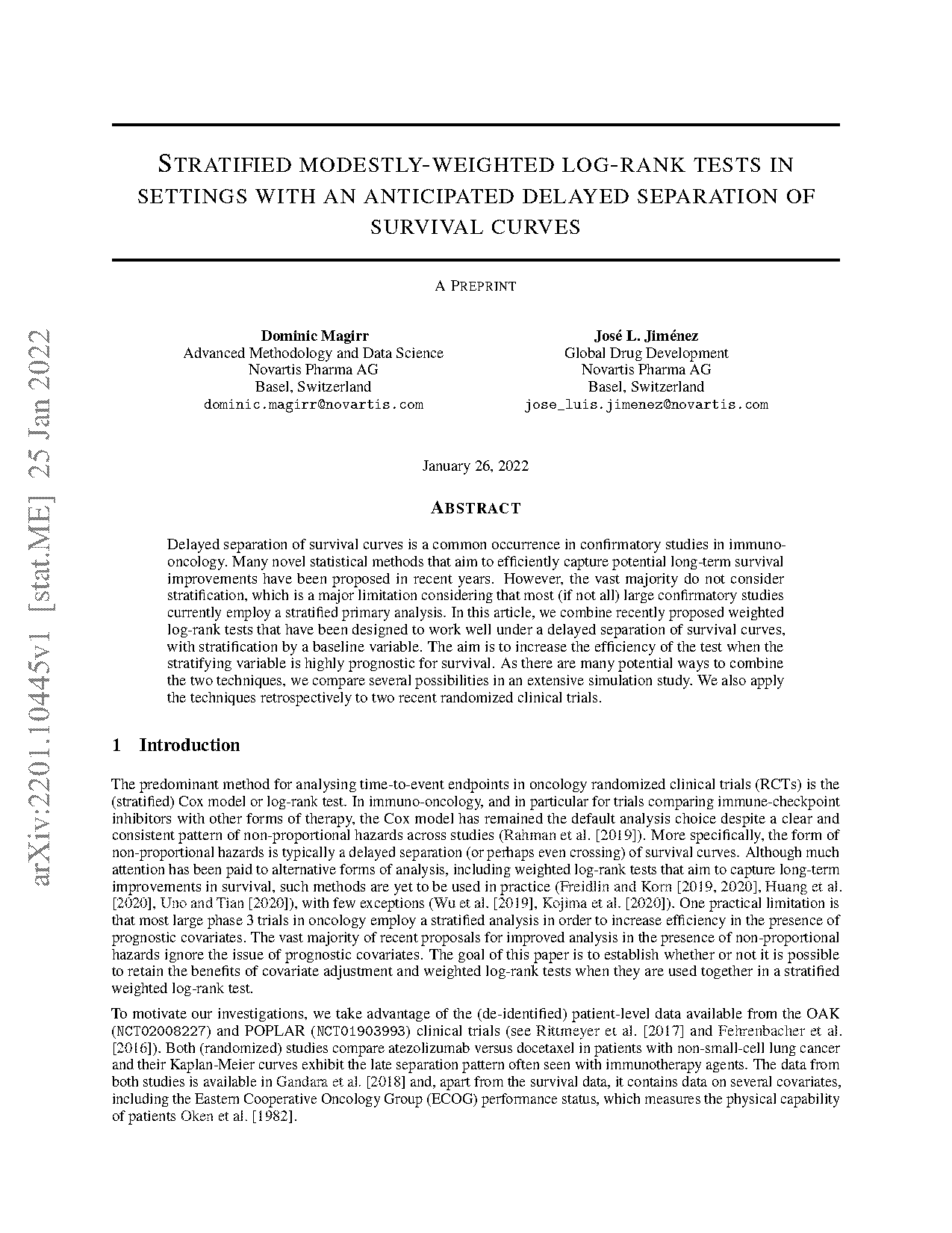 sample size stratified log rank test