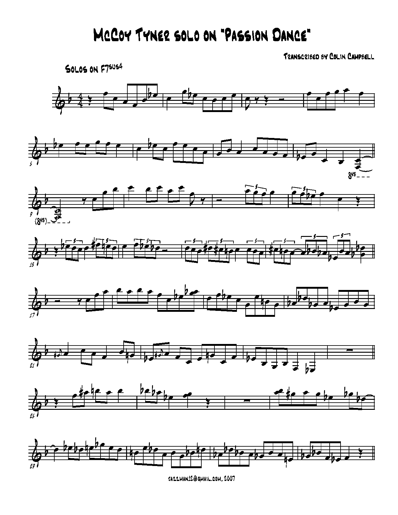 mccoy tyner passion dance transcription pdf