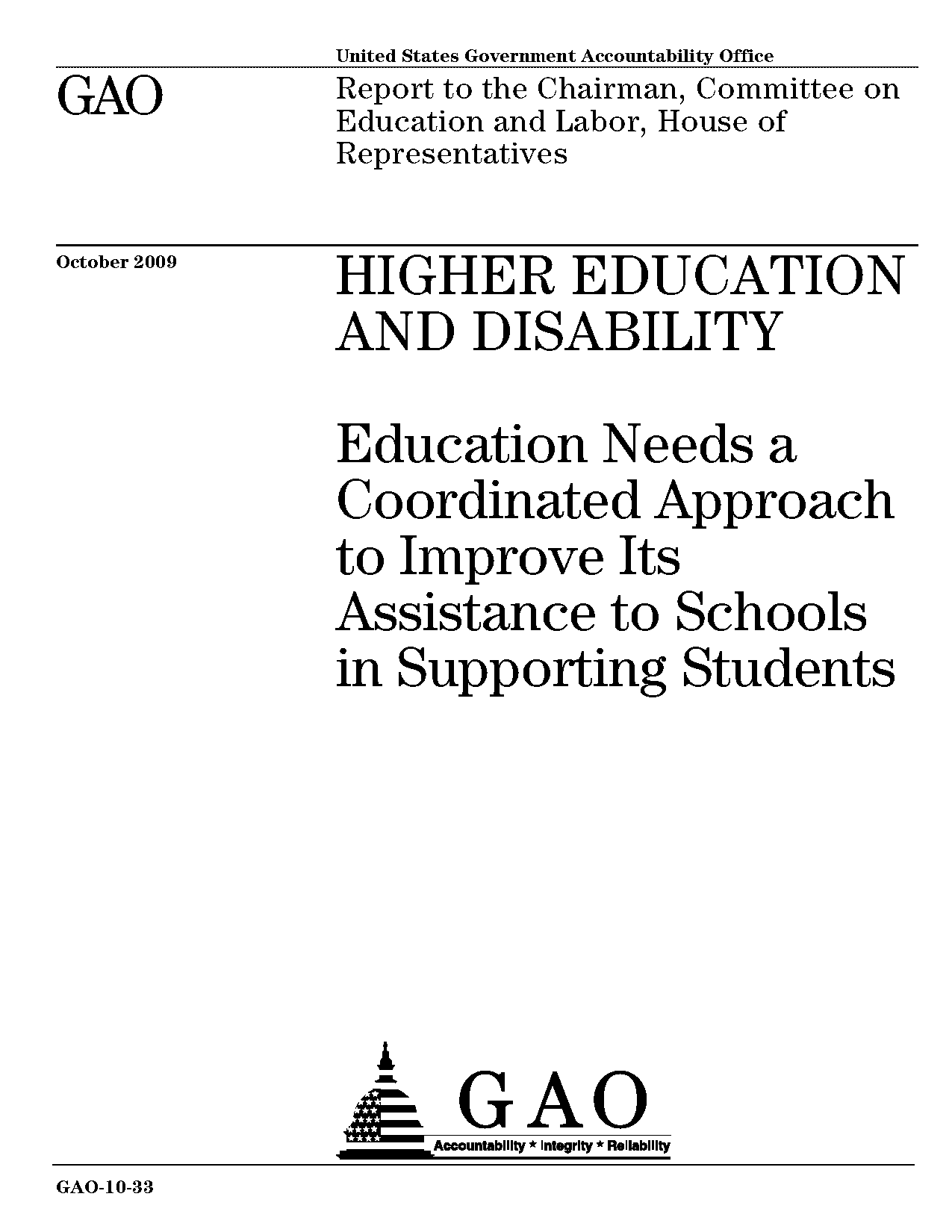 disability support requirements higher ed