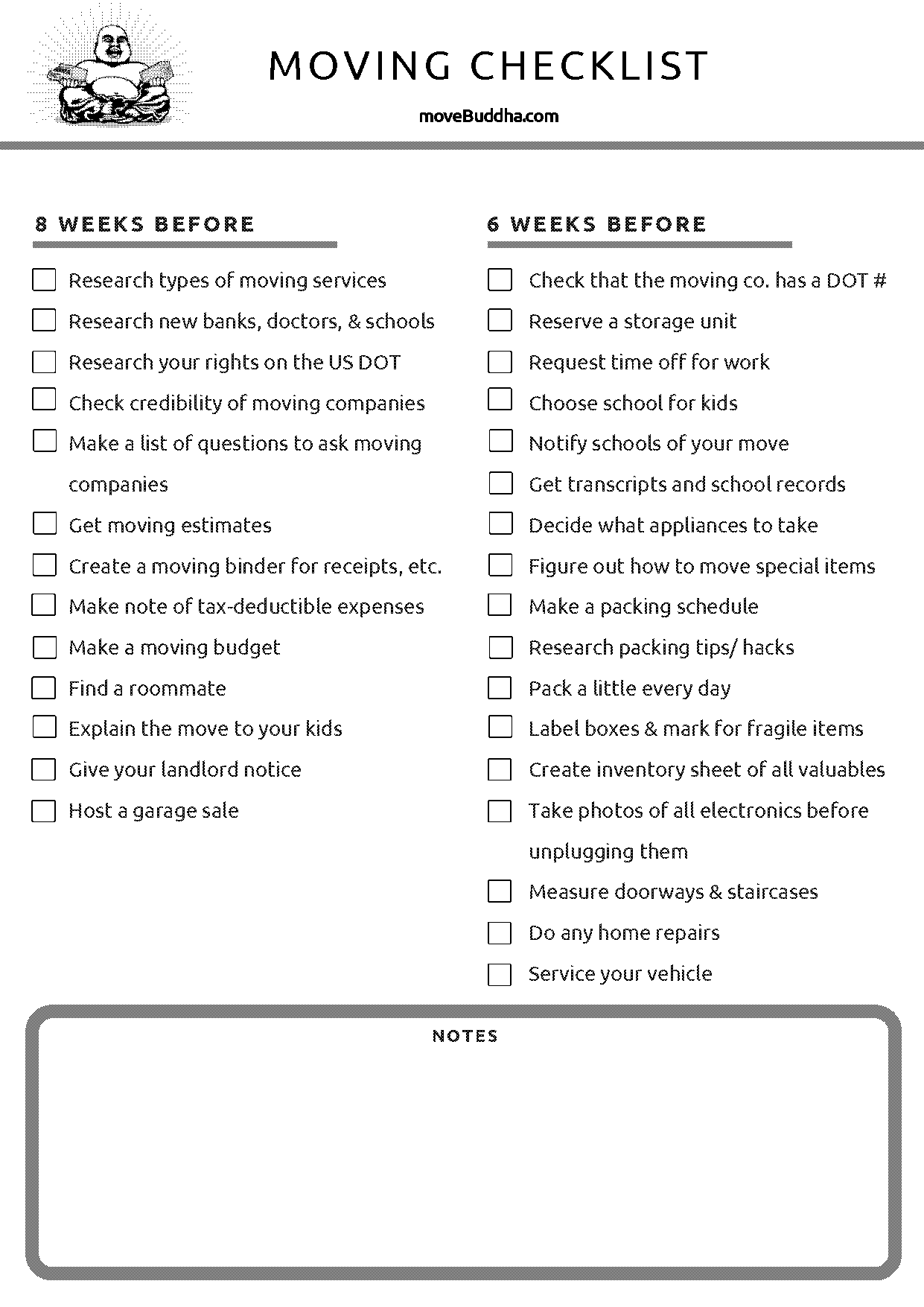 house moving checklist pdf