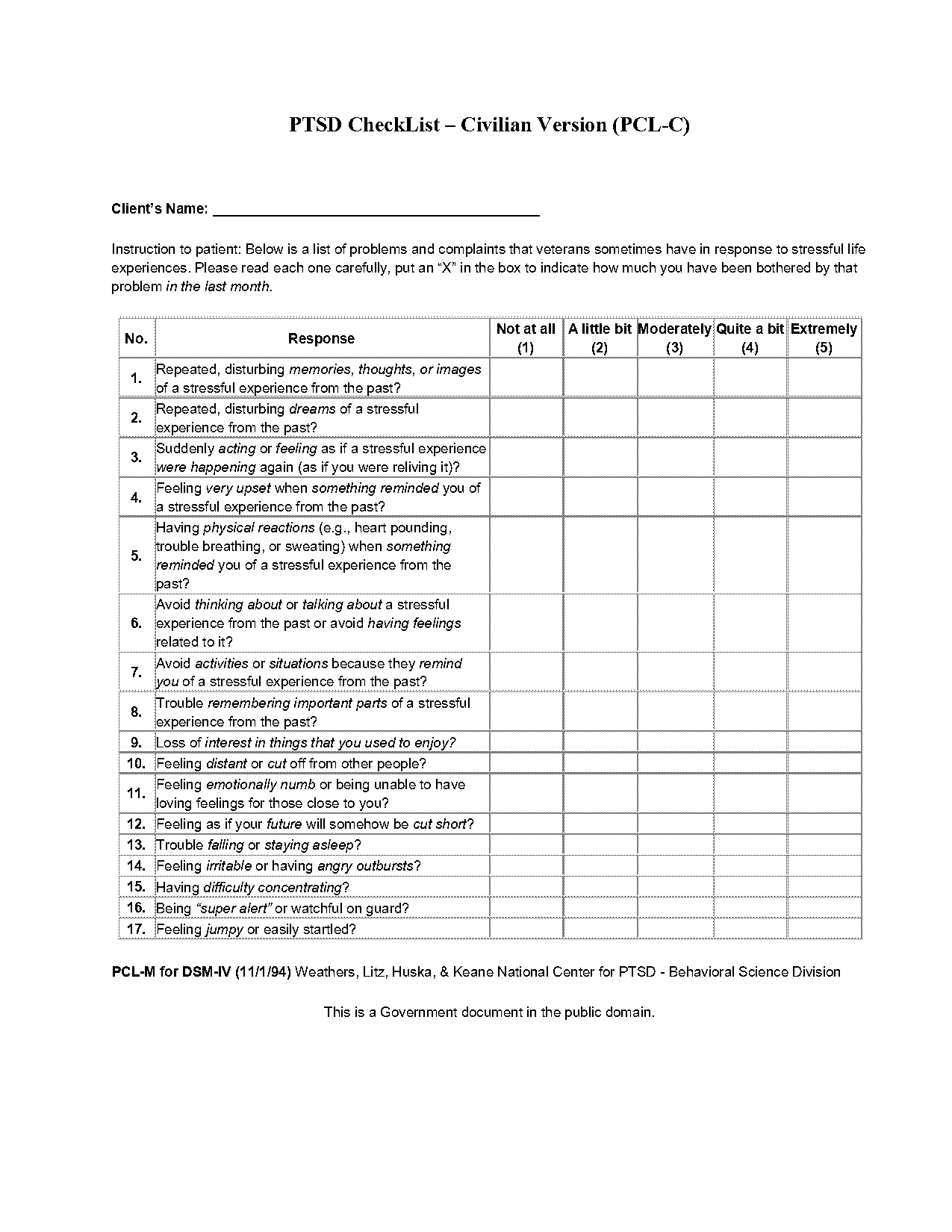 difference between rating scale and checklist