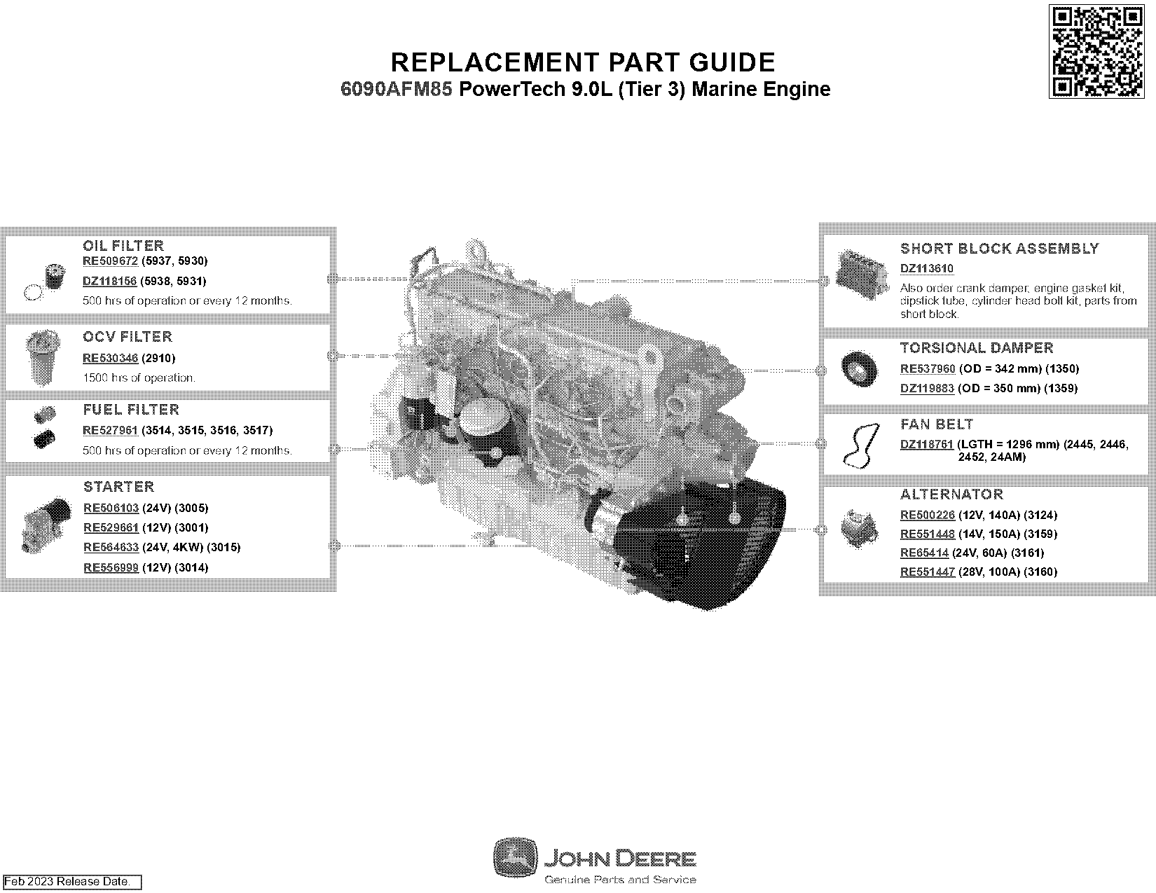 marine engine oil filter cross reference