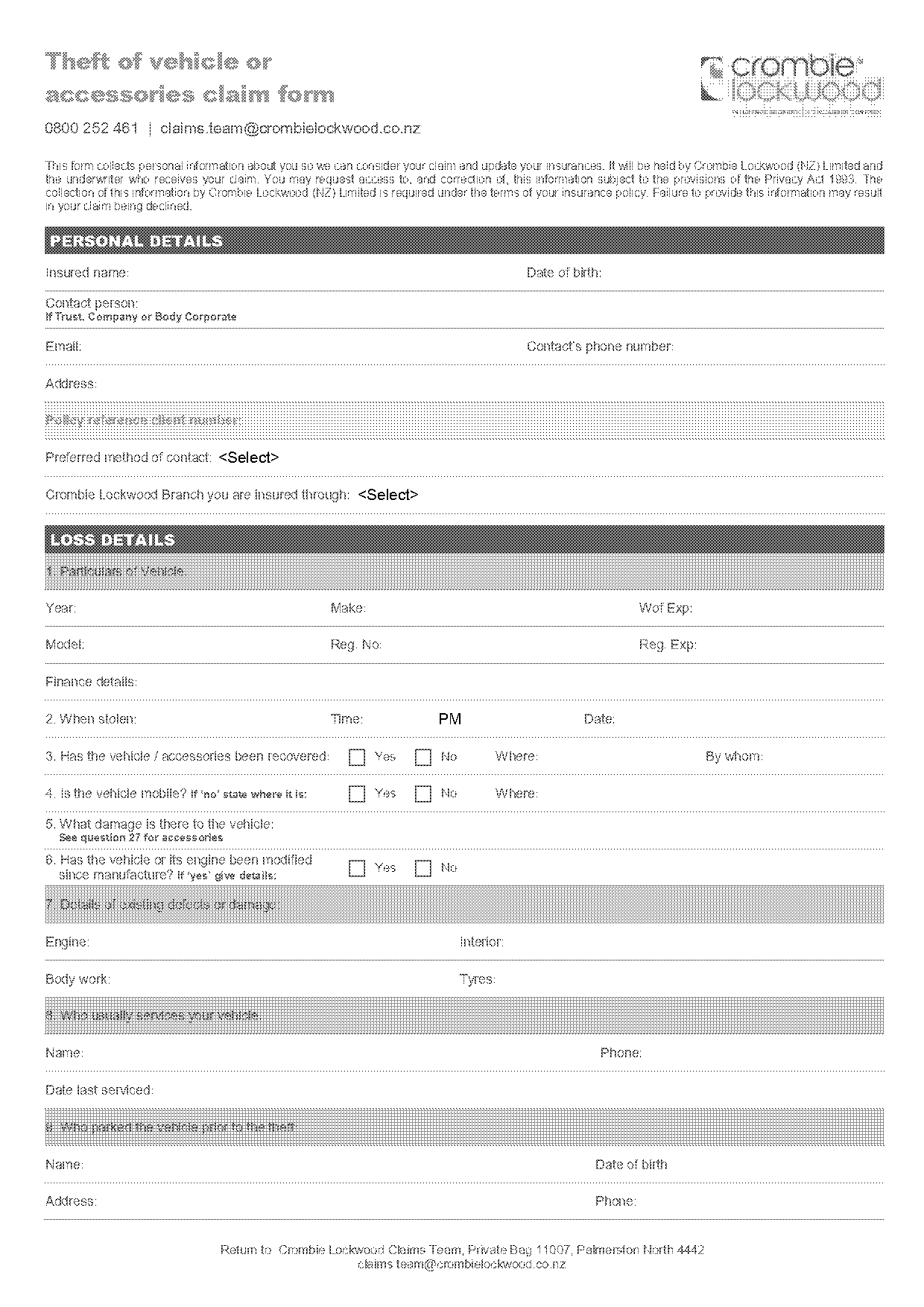 crombie lockwood vehicle claim form