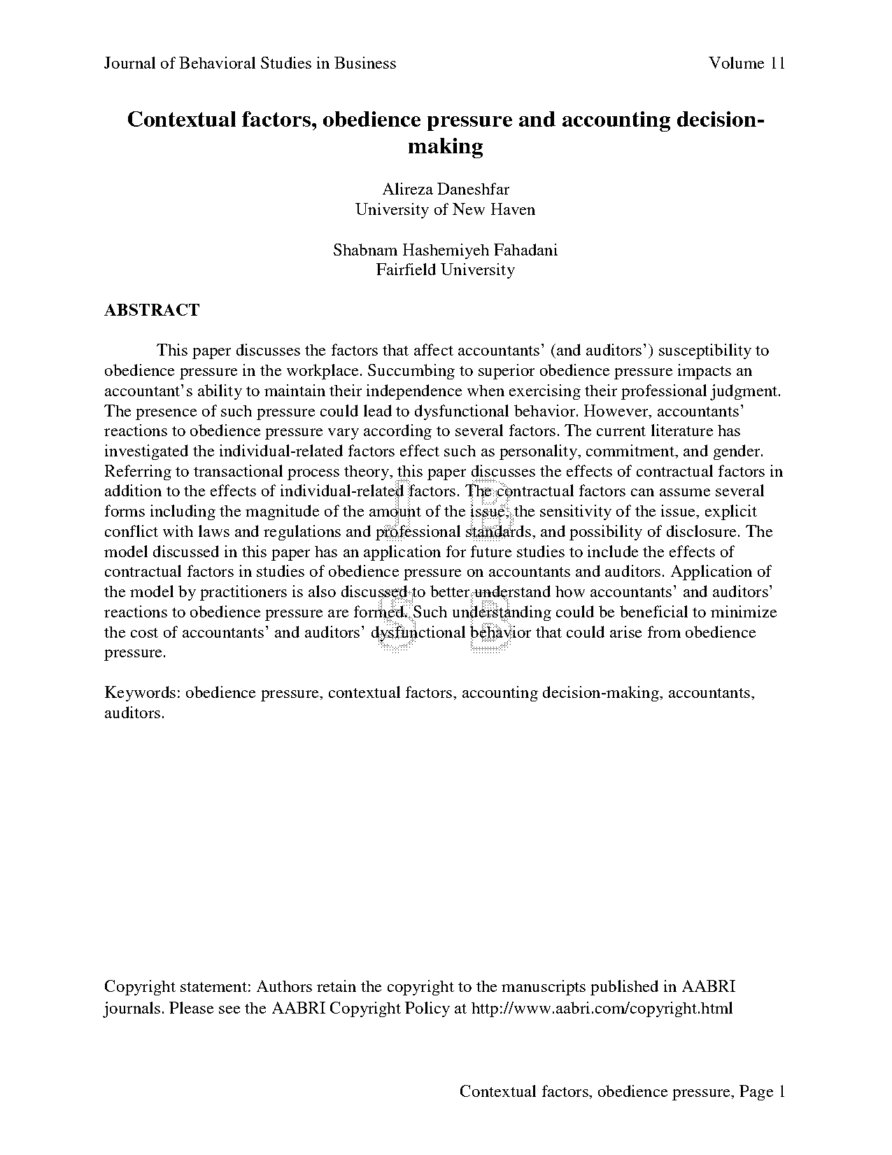 an investigation of obedience pressure effects on auditors judgments