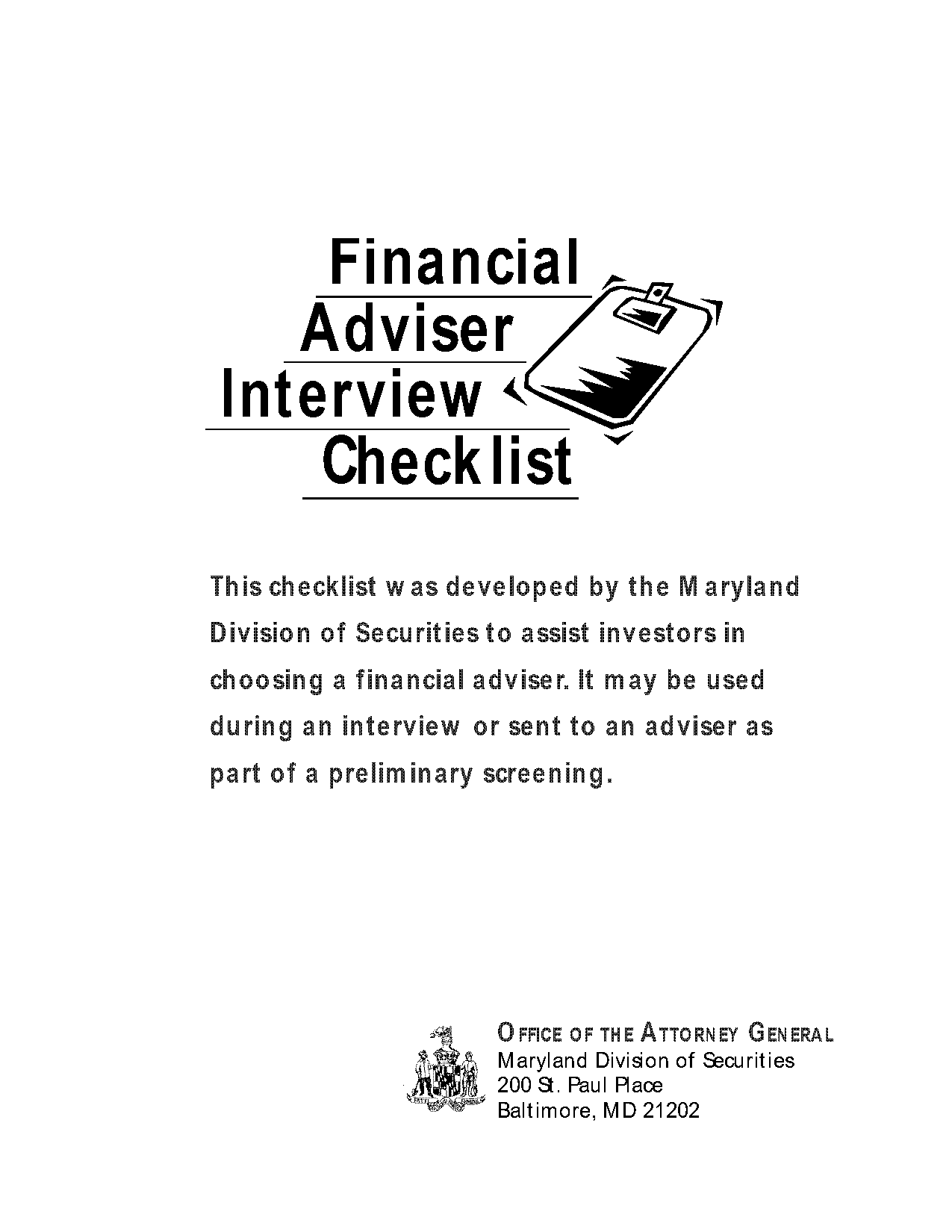 checklist for choosing a financial planner