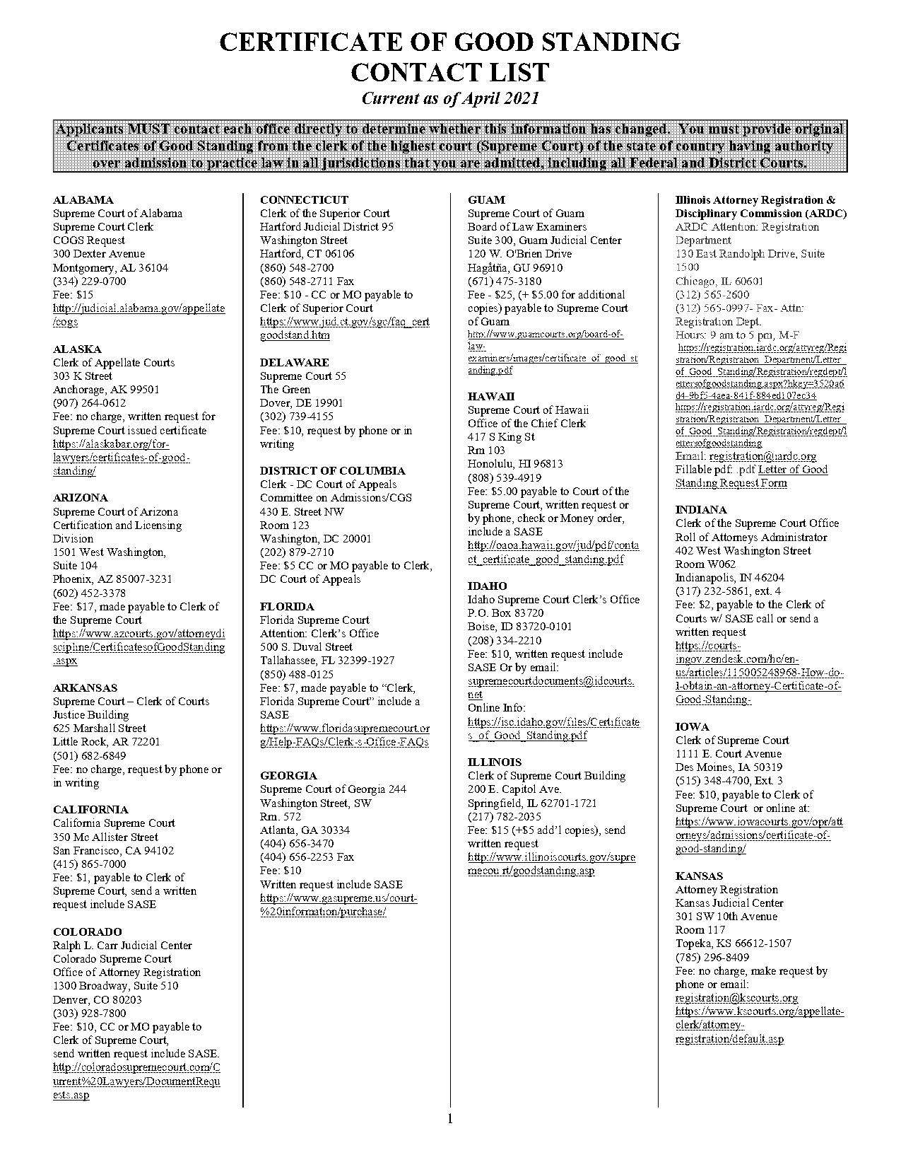 certificate of good standing new york bar form first department