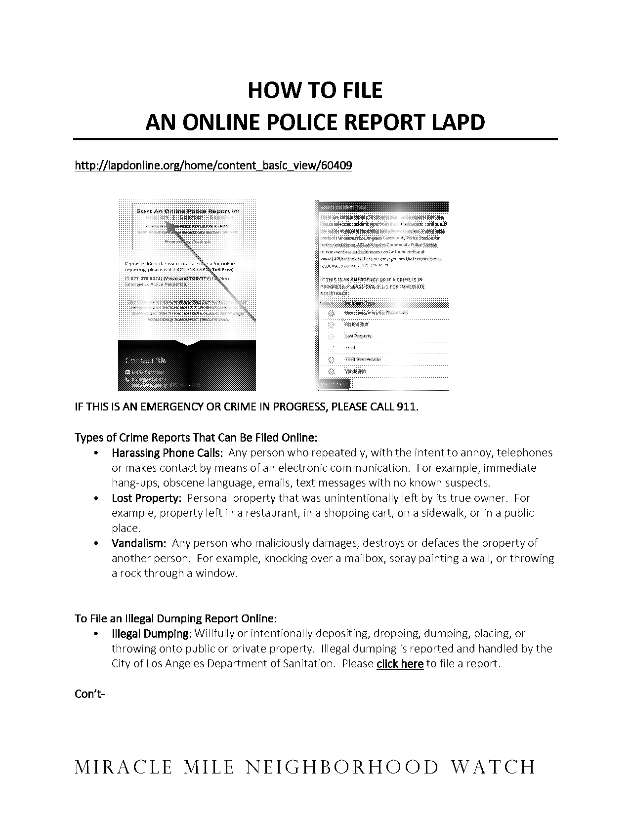 file police report online lapd