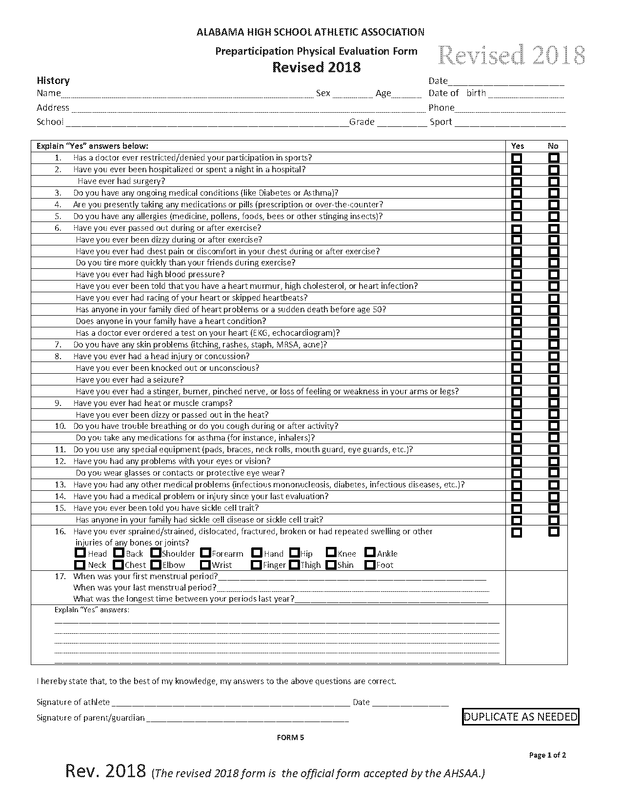 alabama high school concussion form