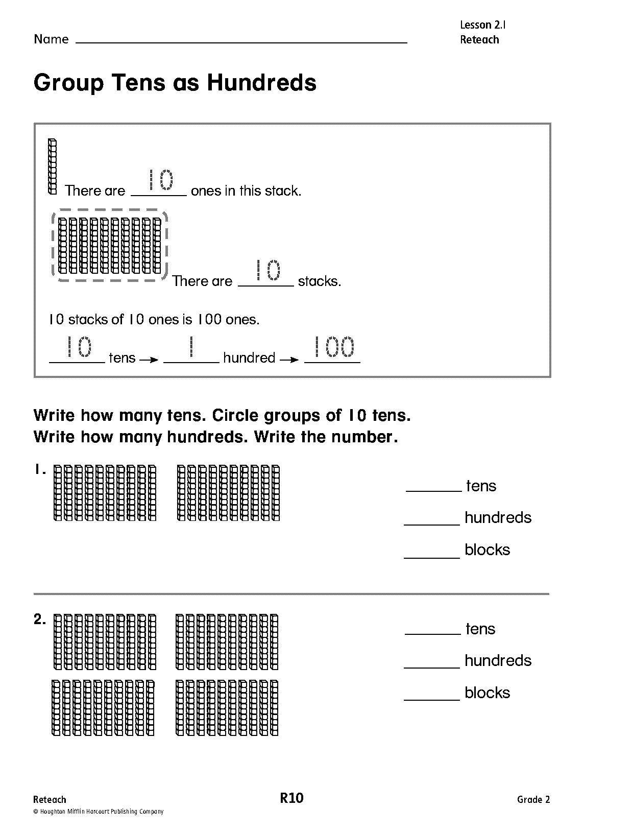 write the number second grade